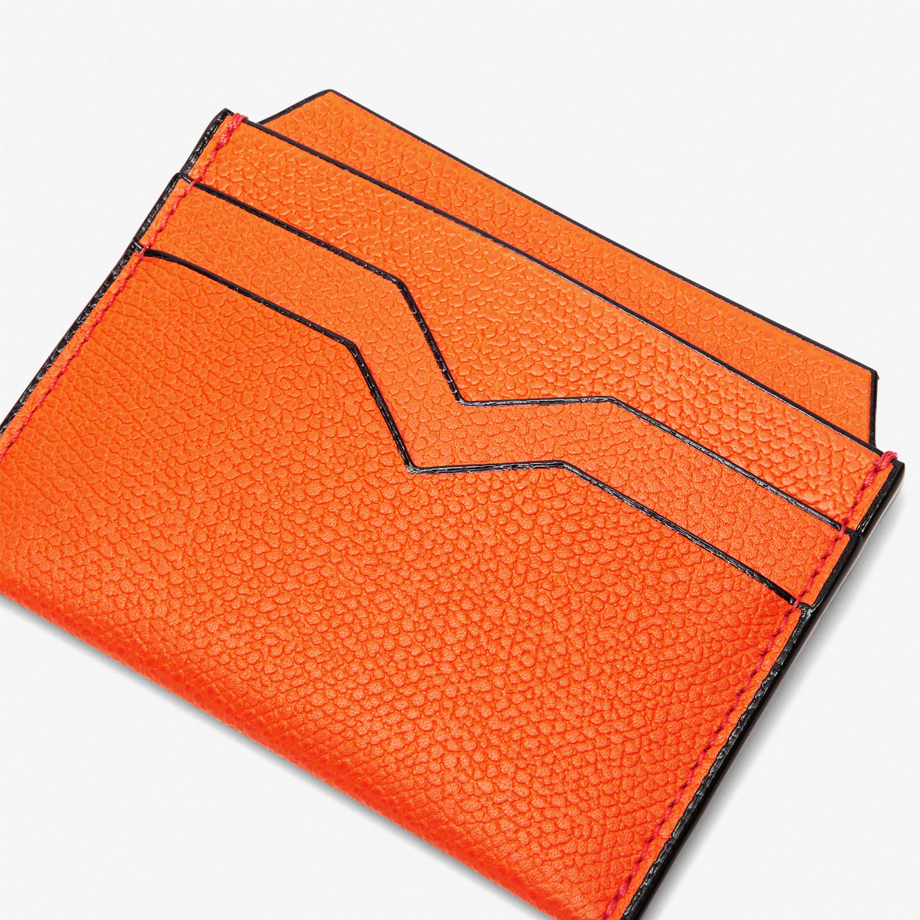 Lobster Red Leather Compact credit card holder | Valextra