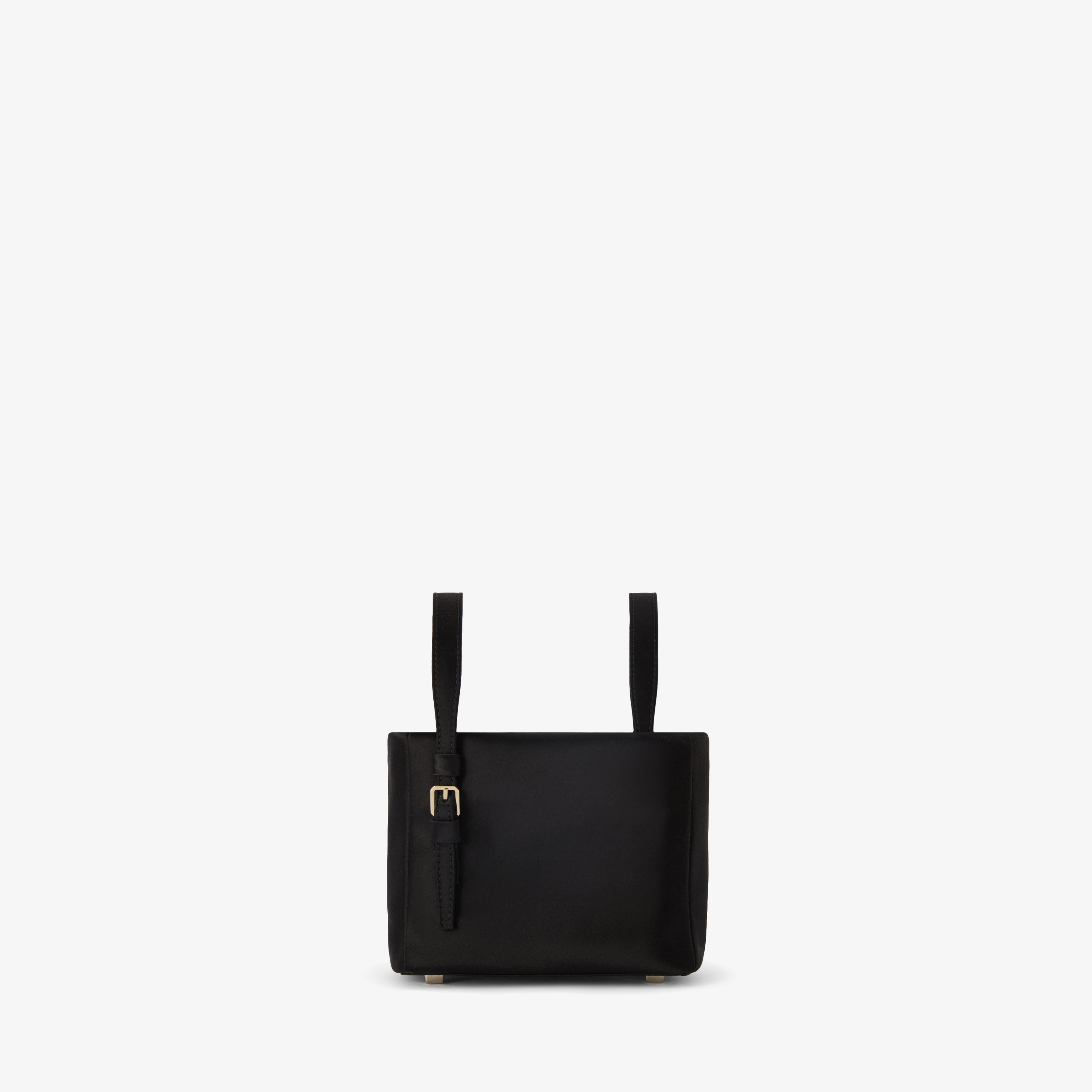 Women's Black Luxury Soft Satin Bucket Nano Bag | Valextra Soft