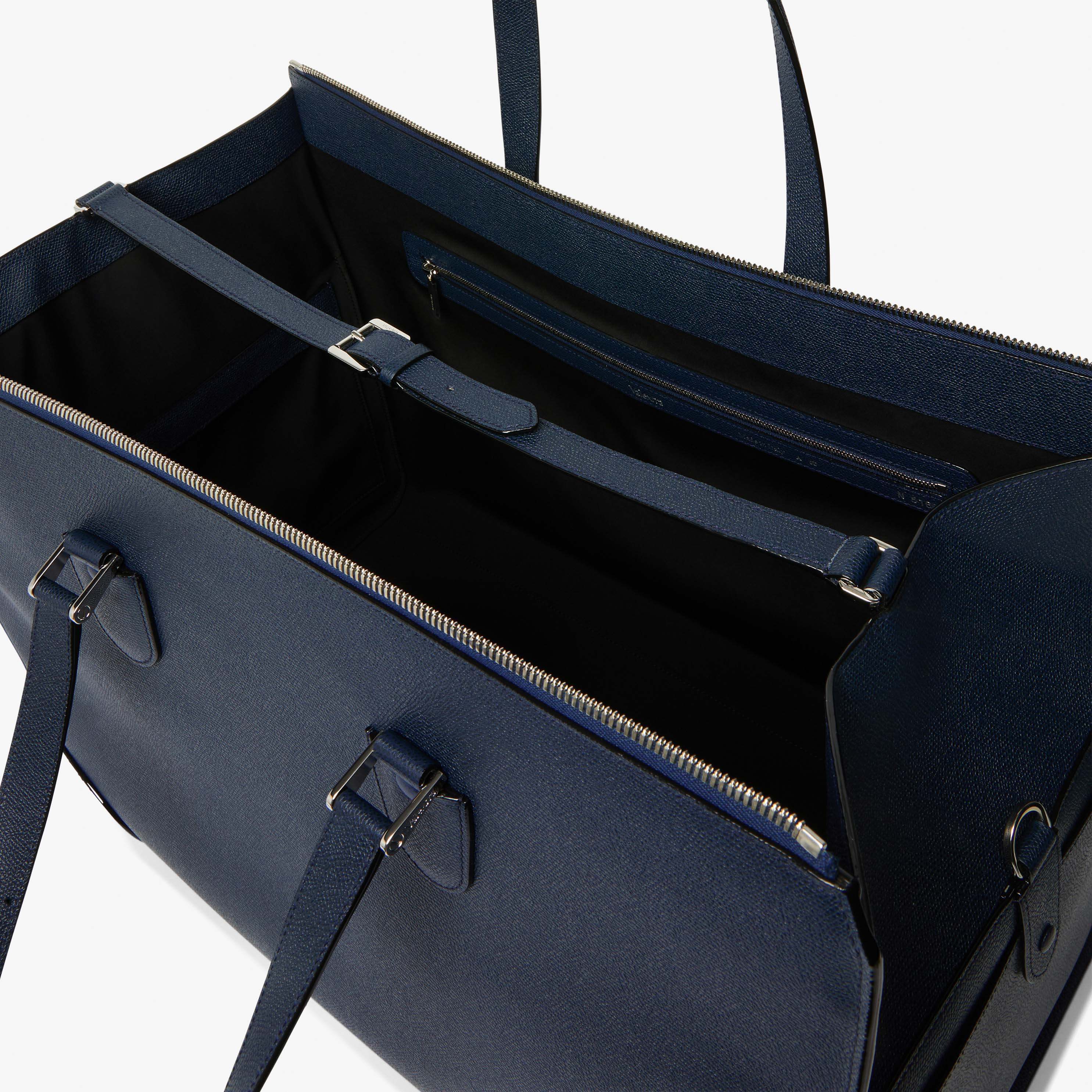 Blue Leather Large travel bag Valextra Boston