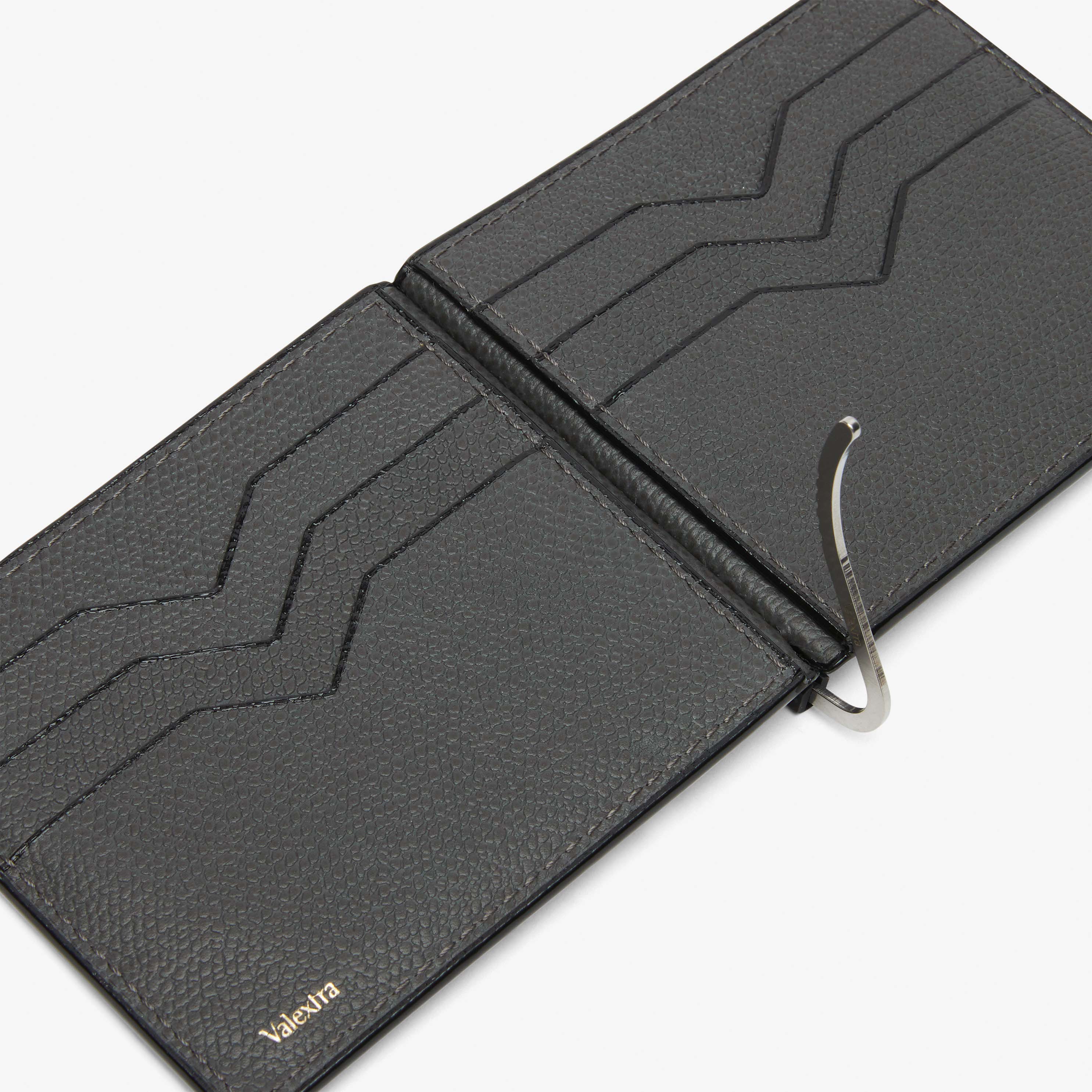 Valextra マネークリップダークグレー Gray Leather Money clip Wallet | Valextra