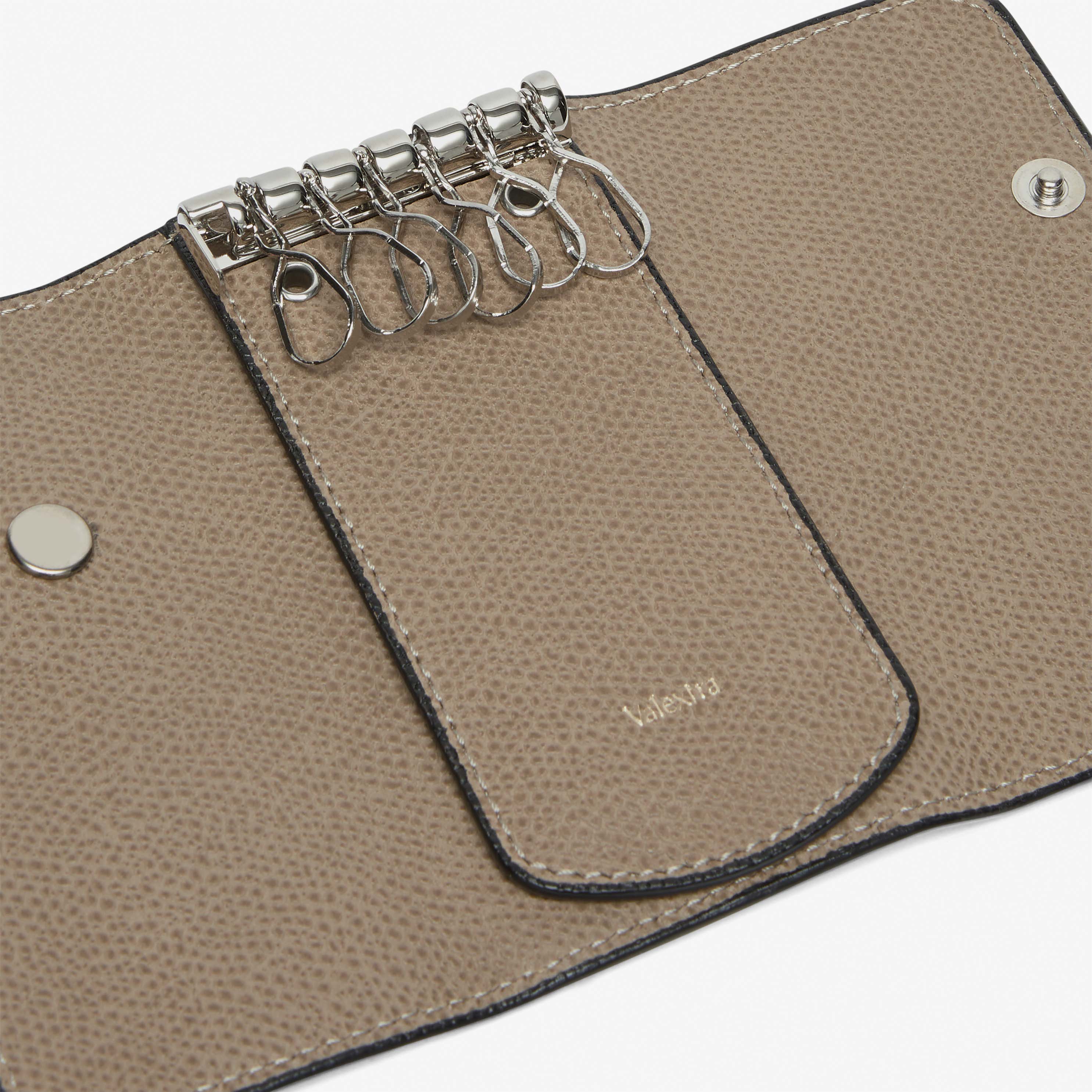 小物 Valextra key case Oyster Brown Leather Key Holder | Valextra small leather goods