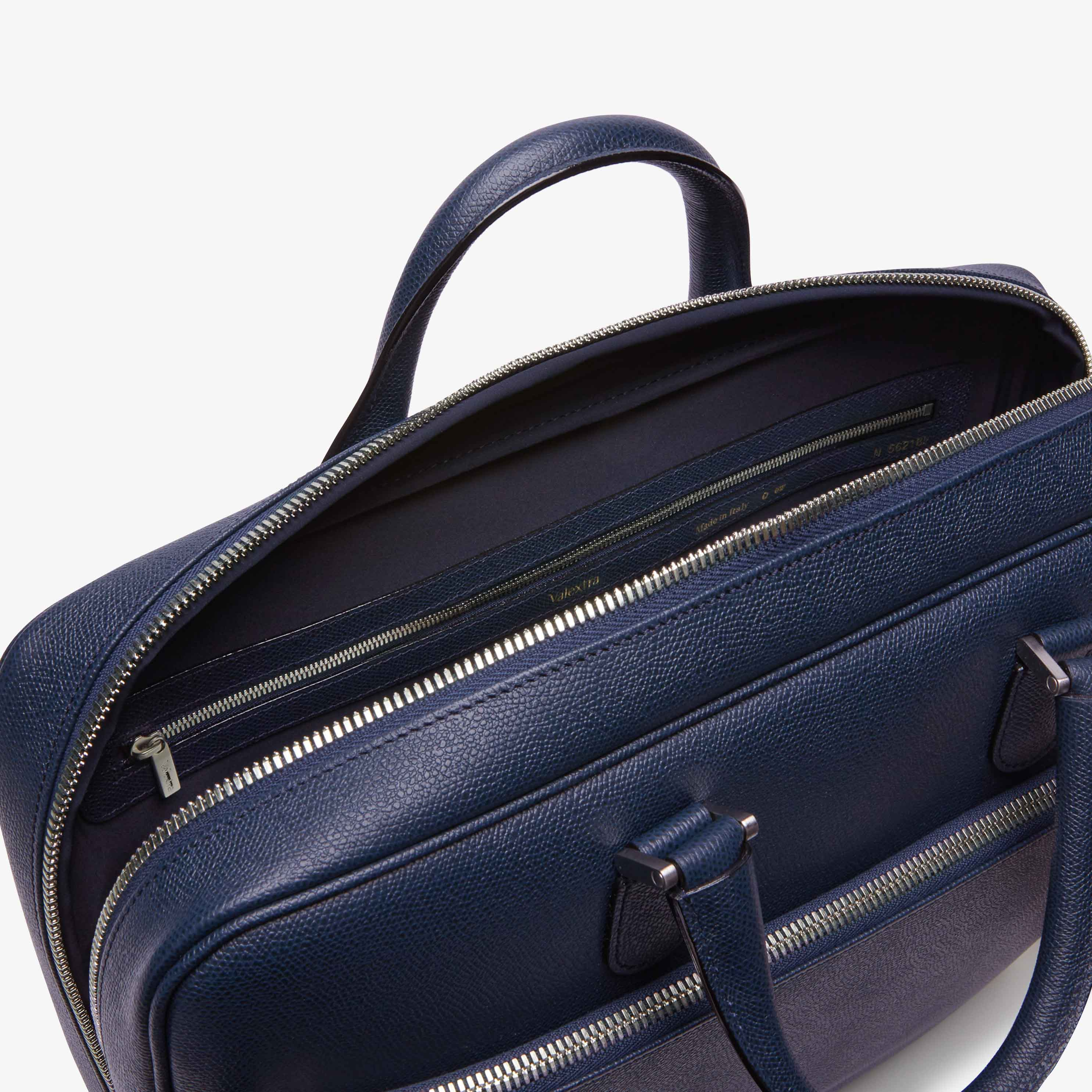 Blue Leather Medium business bag | Valextra Avietta