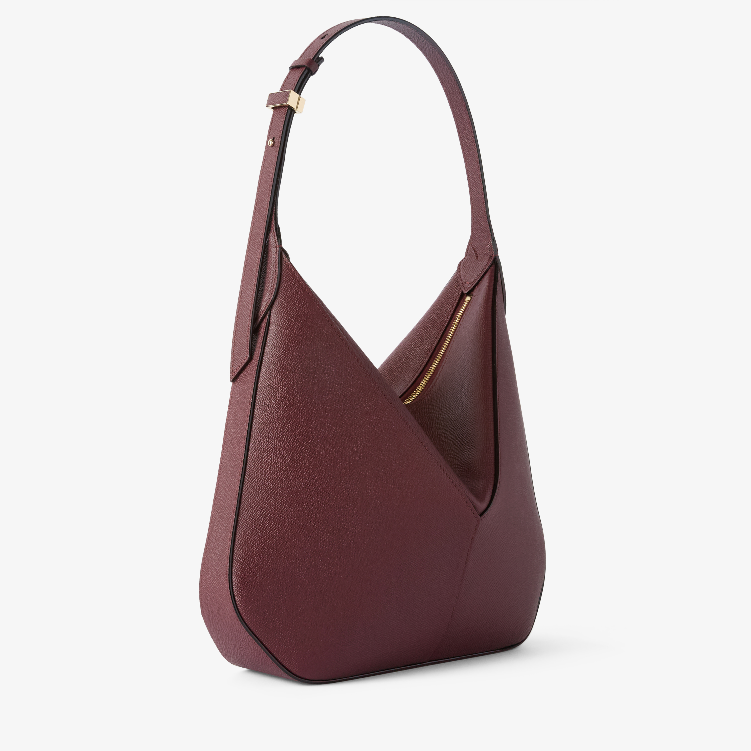 Women's Red Luxury Grained Leather Hobo Medium Bag | Valextra Vivi