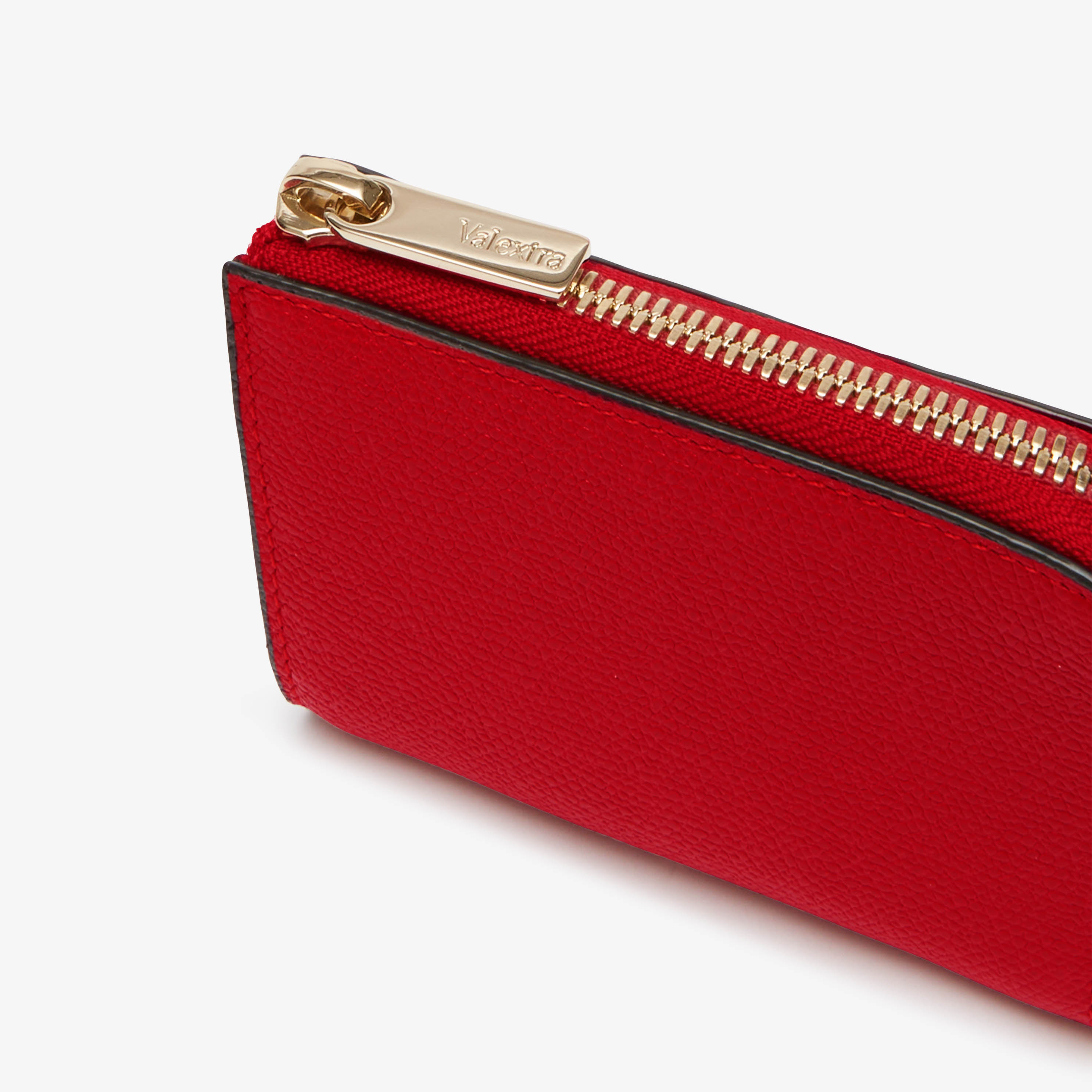 Women's Red Leather Luxury key holder | Valextra Zip Around