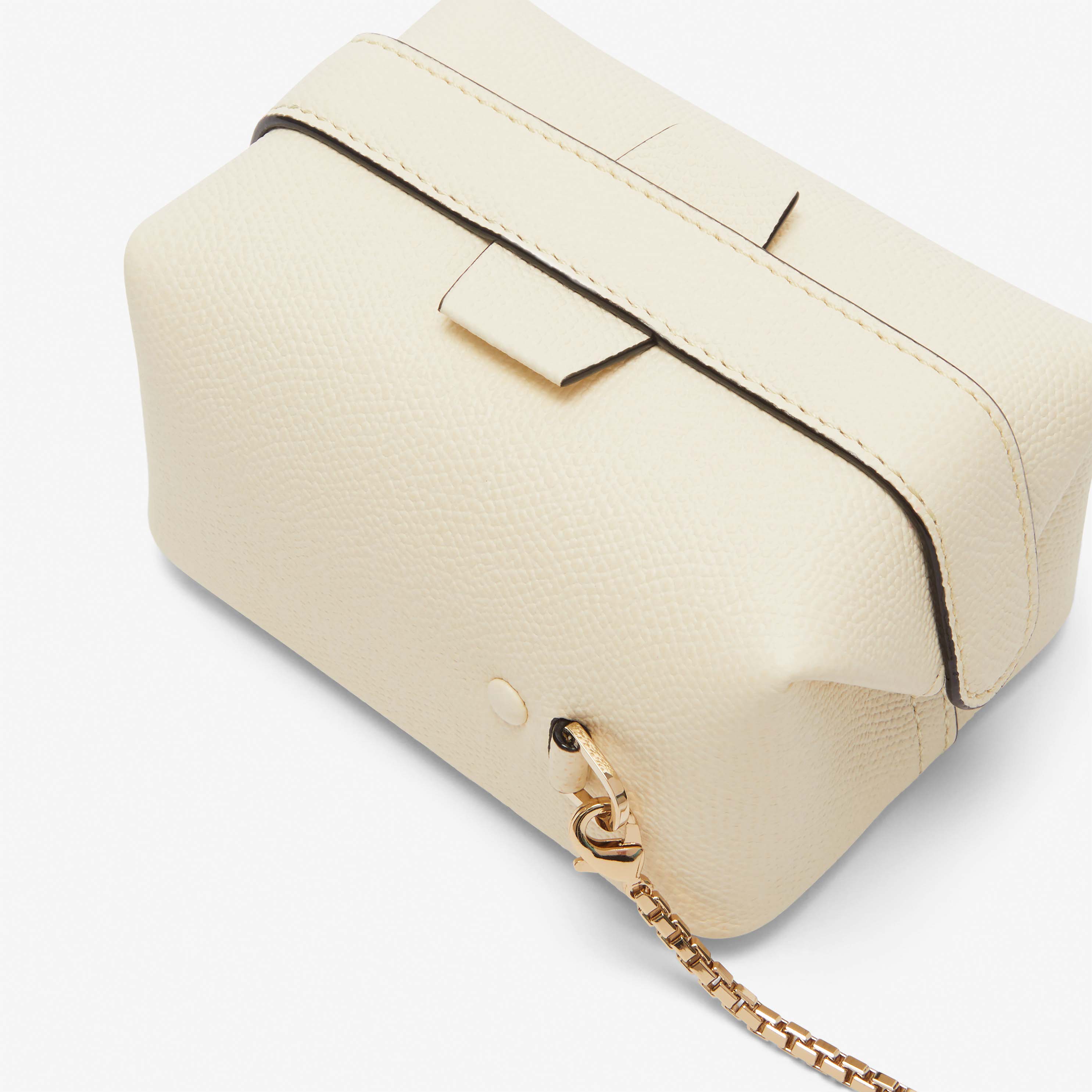 White Leather Nano handbag with strap | Valextra Tric Trac