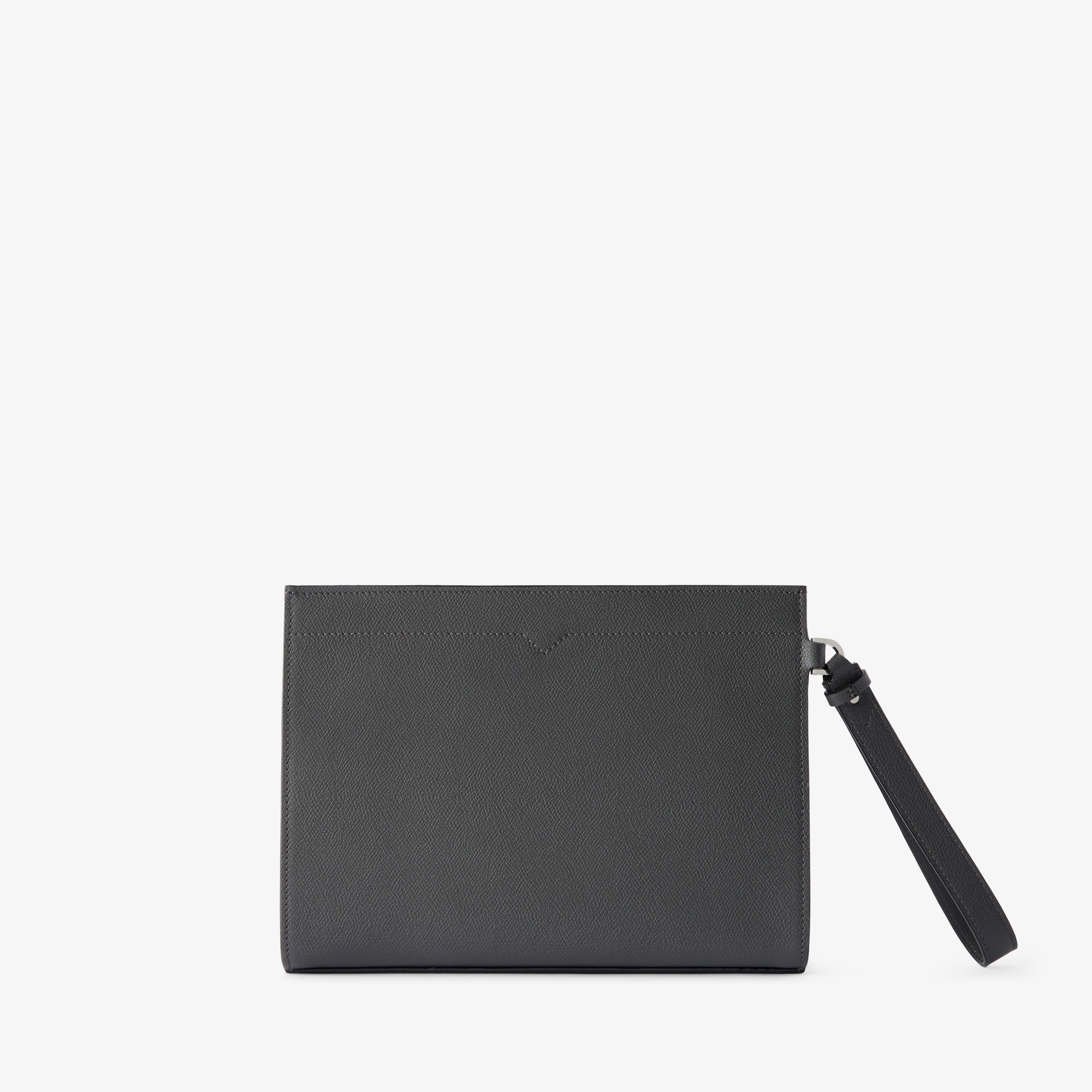 Men's Gray Luxury Grained Leather Document Holder | Valextra V-Line