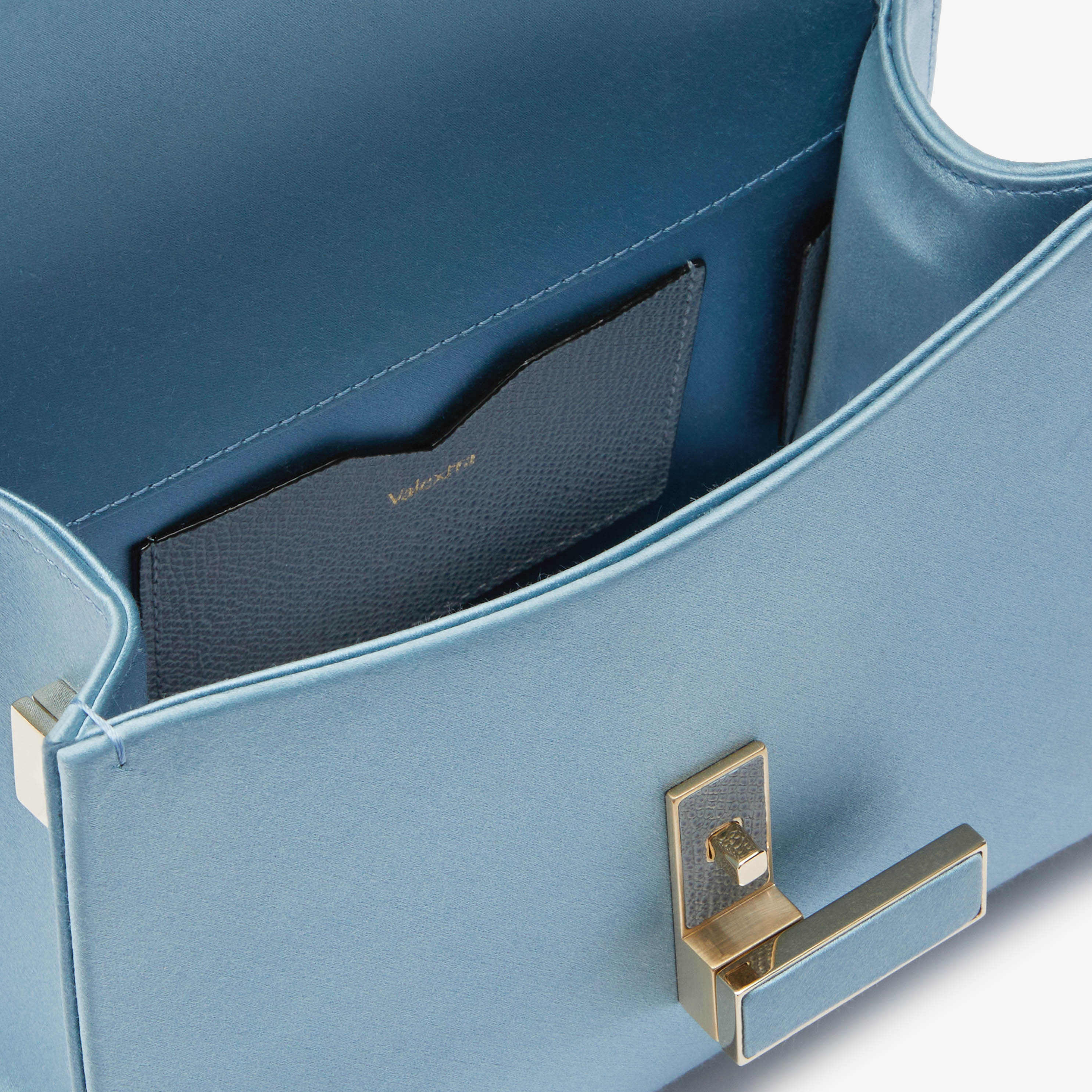 Women's Azure Luxury Satin Crossbody micro Bag | Valextra Iside