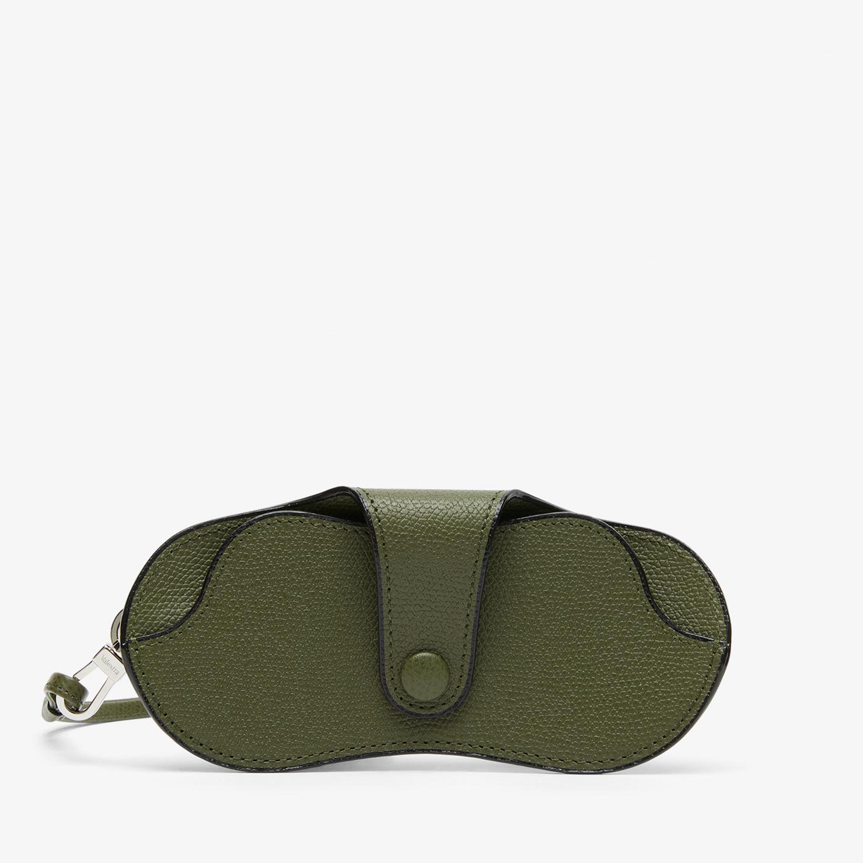 Custodia occhiali in Pelle Verde Militare Valextra