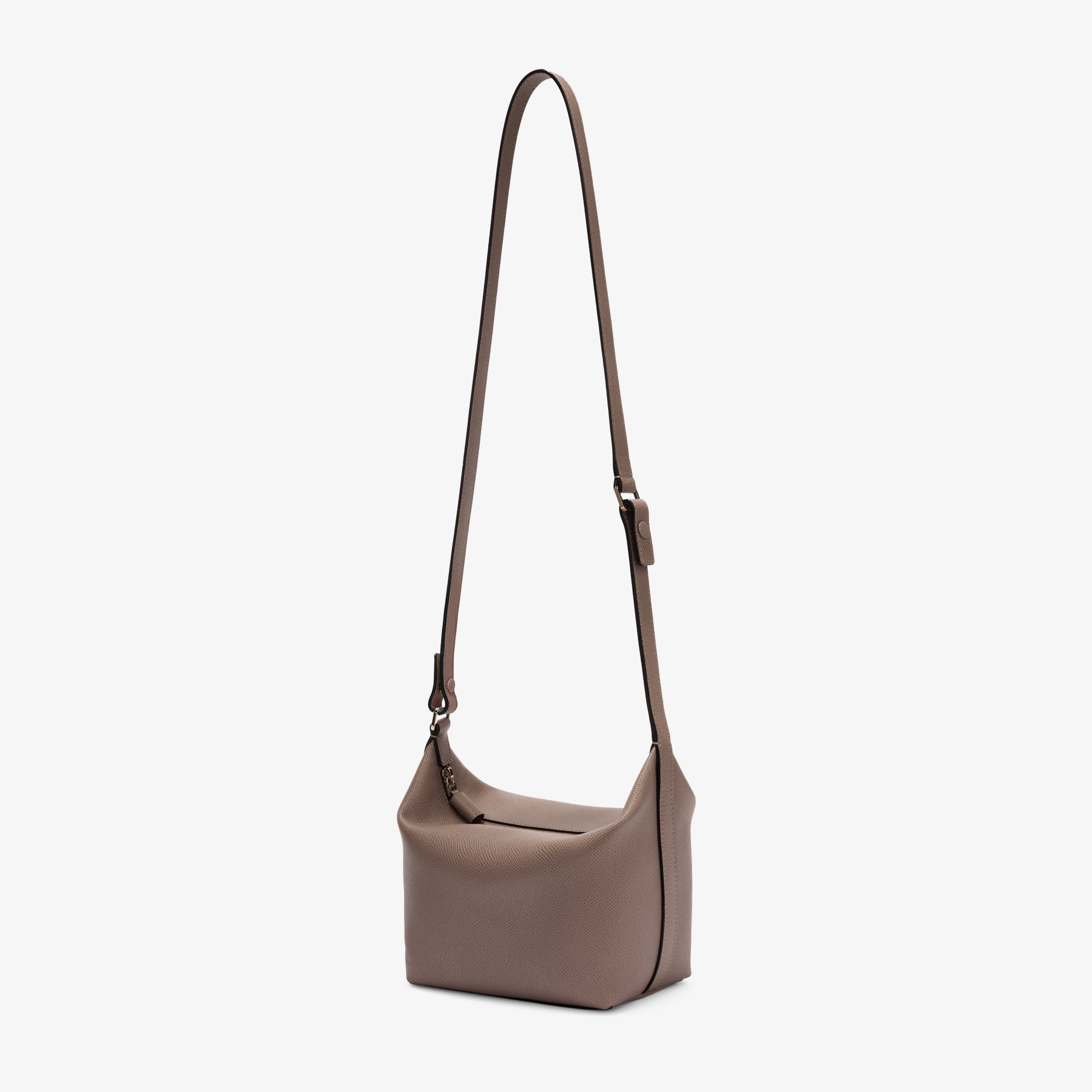 Beige Grained Leather Luxury Top Handle Mini Bag | Valextra Mochi