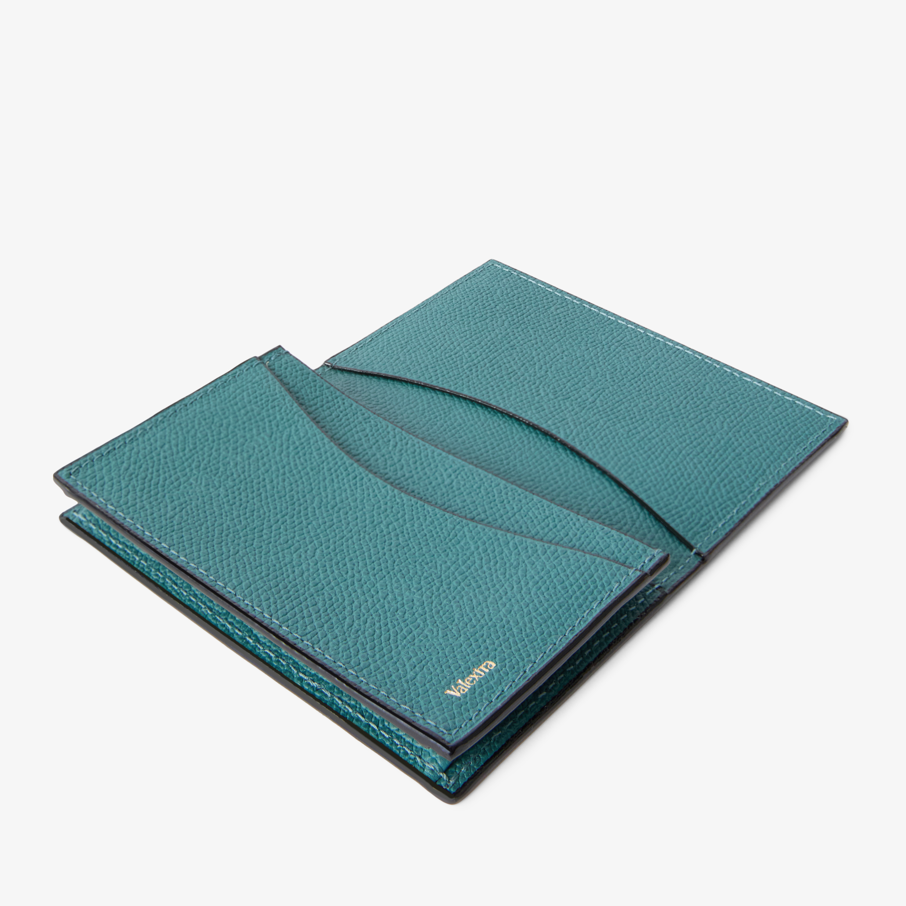 Bottle Green Grained Leather Luxury Card Case | Valextra