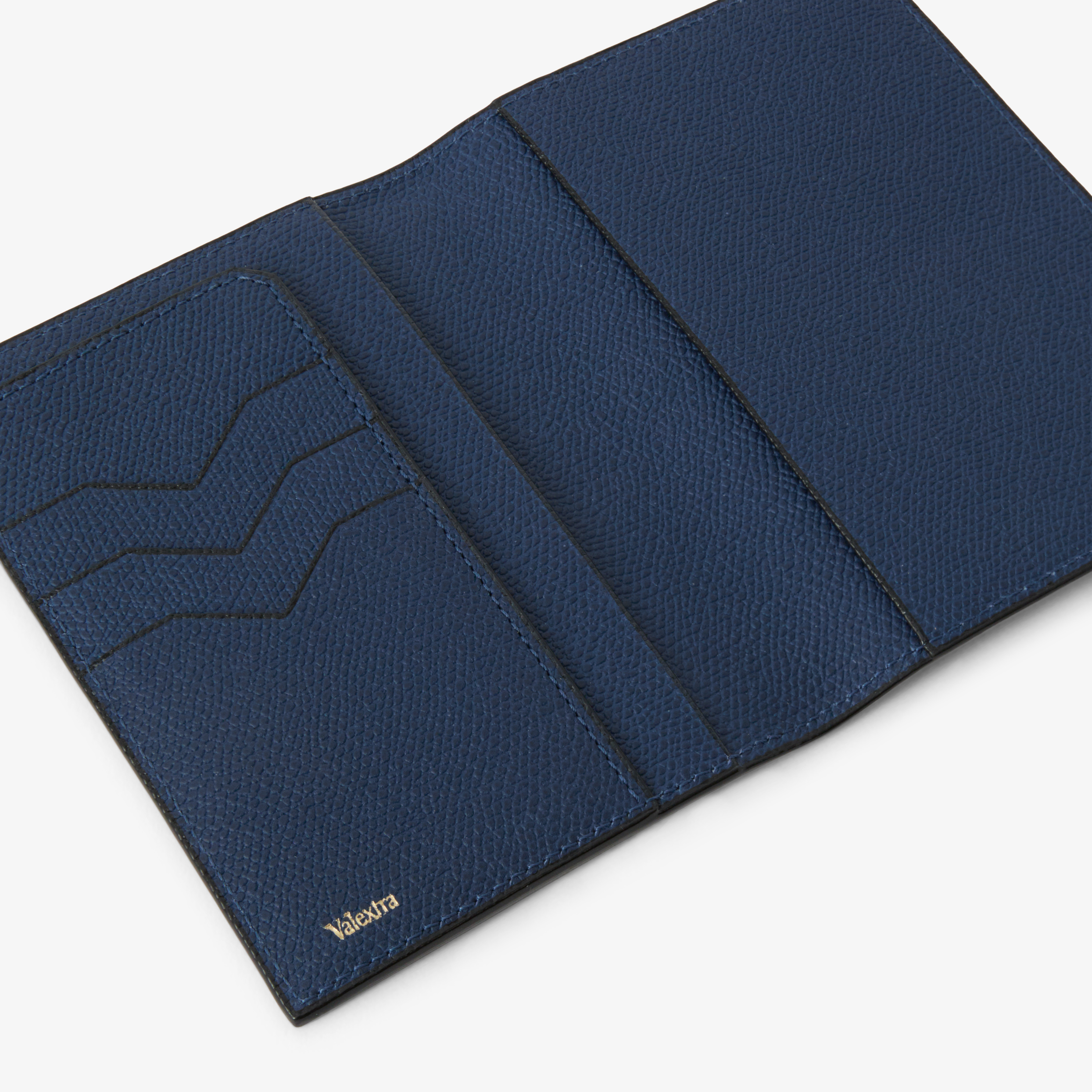 Sapphire Blue Luxury Grained Leather passport holder | Valextra
