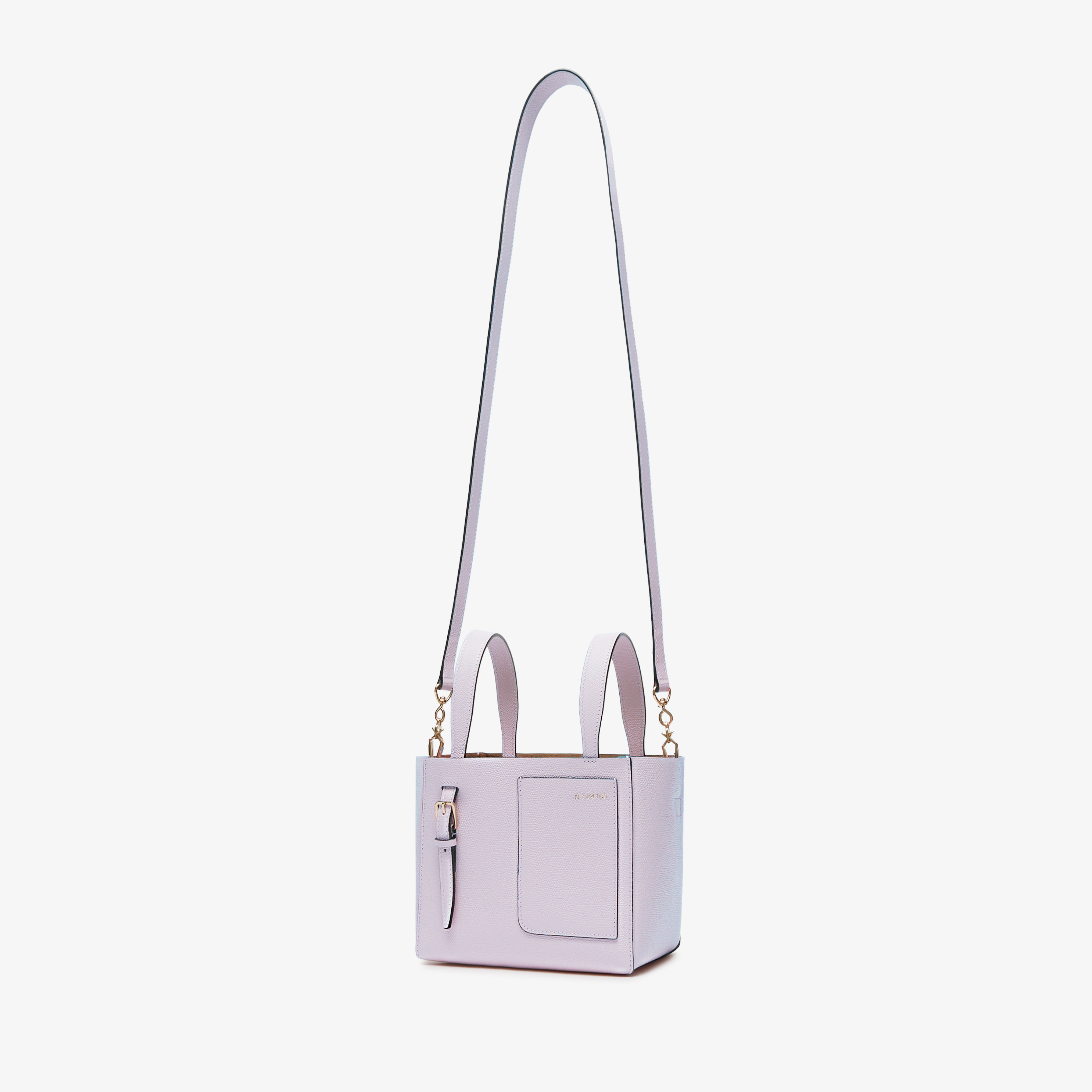 Women's Lilac Grained Leather Luxury bucket bag | Valextra Soft