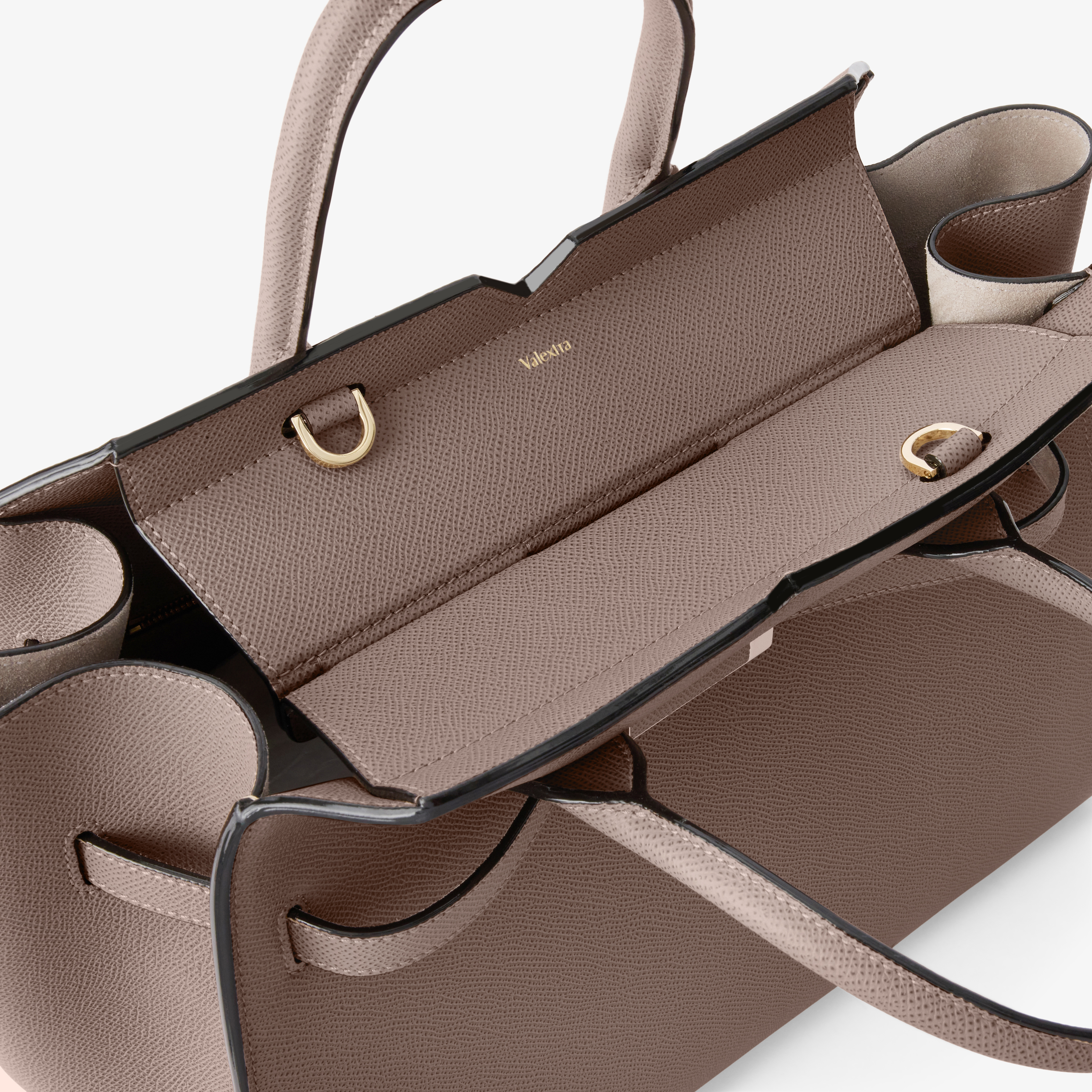 Women's Beige Luxury Leather Two Handles Medium Bag | Valextra