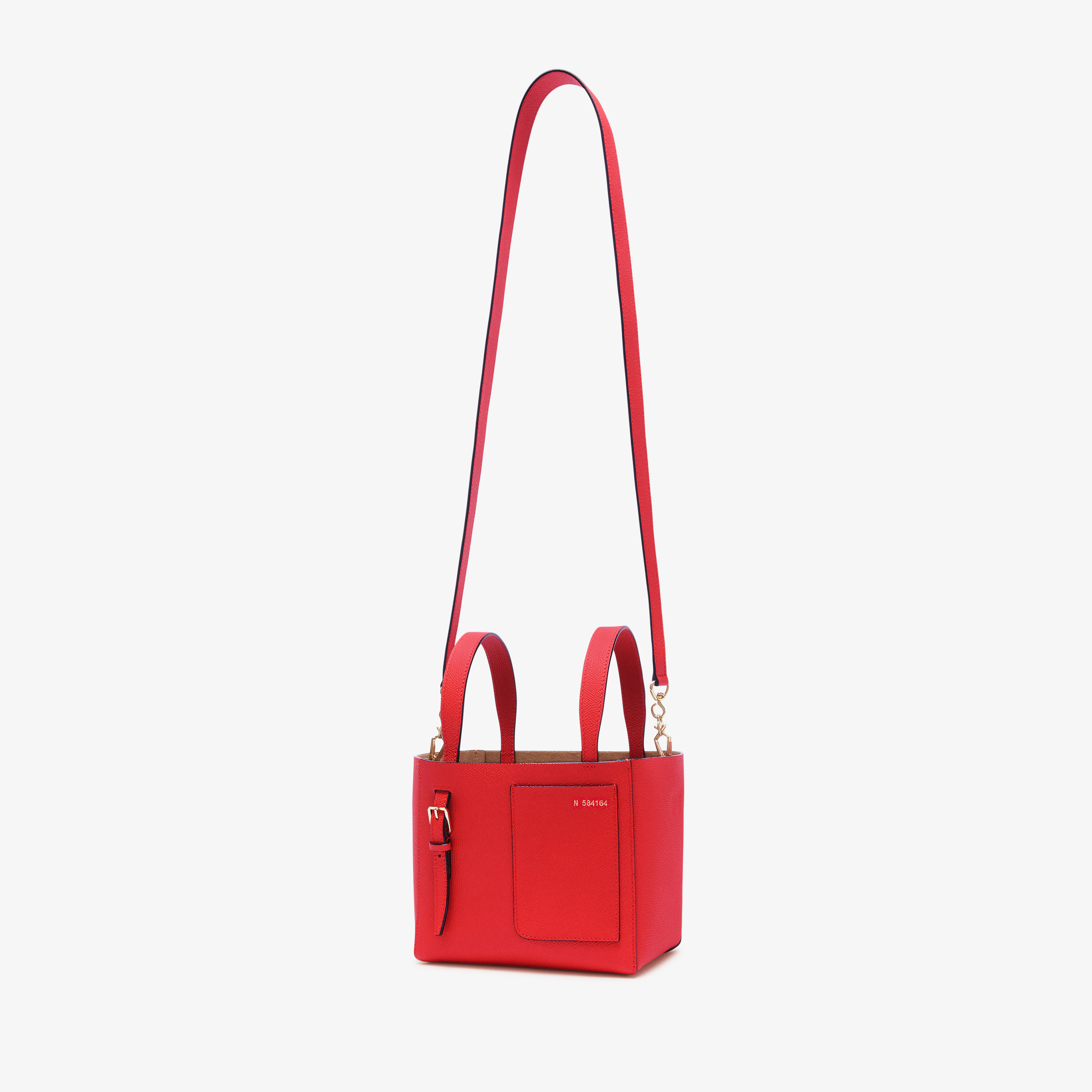 Women's Red Luxury Grained Leather bucket bag | Valextra Soft