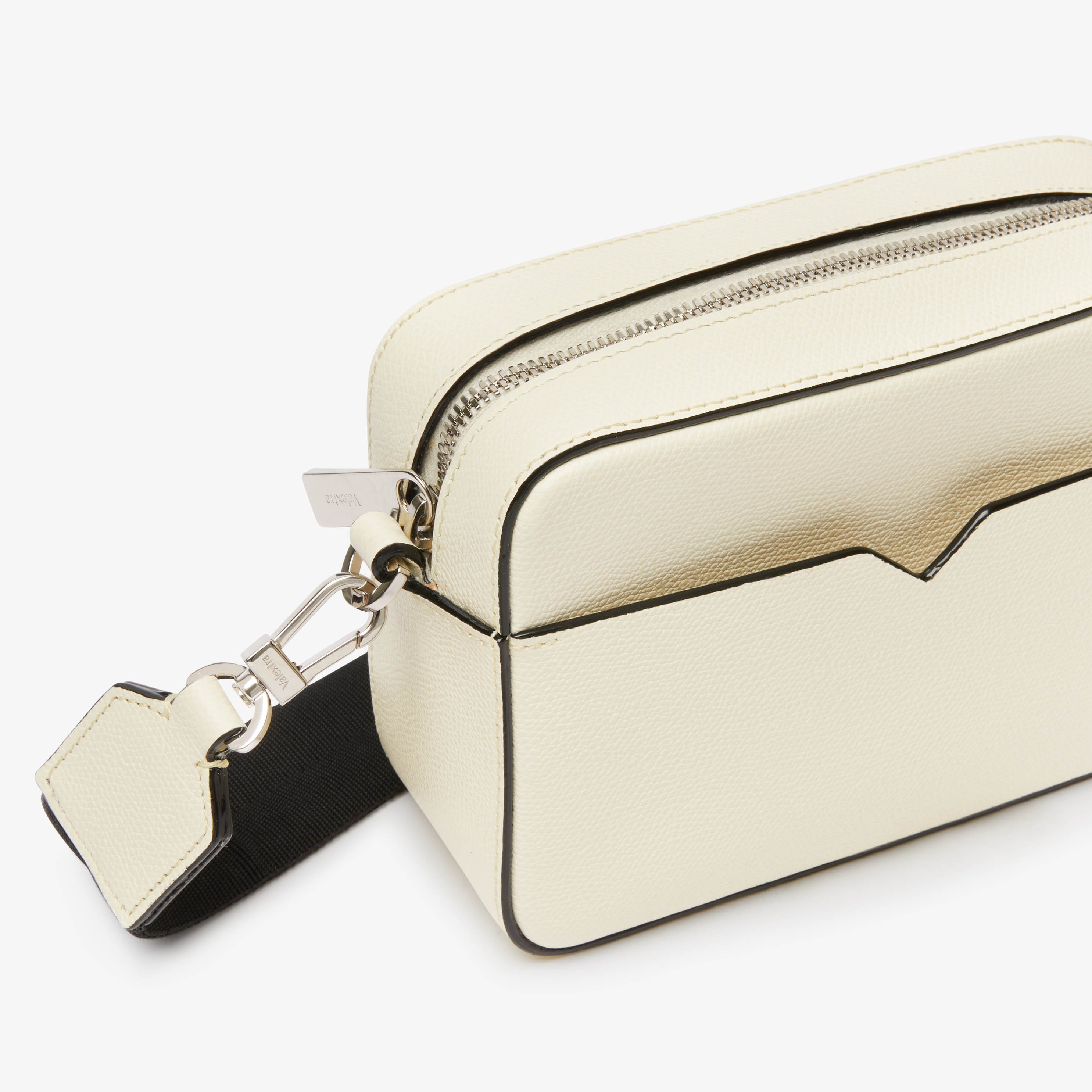 Men's White Grained Leather reporter Mini bag | Valextra V-Line