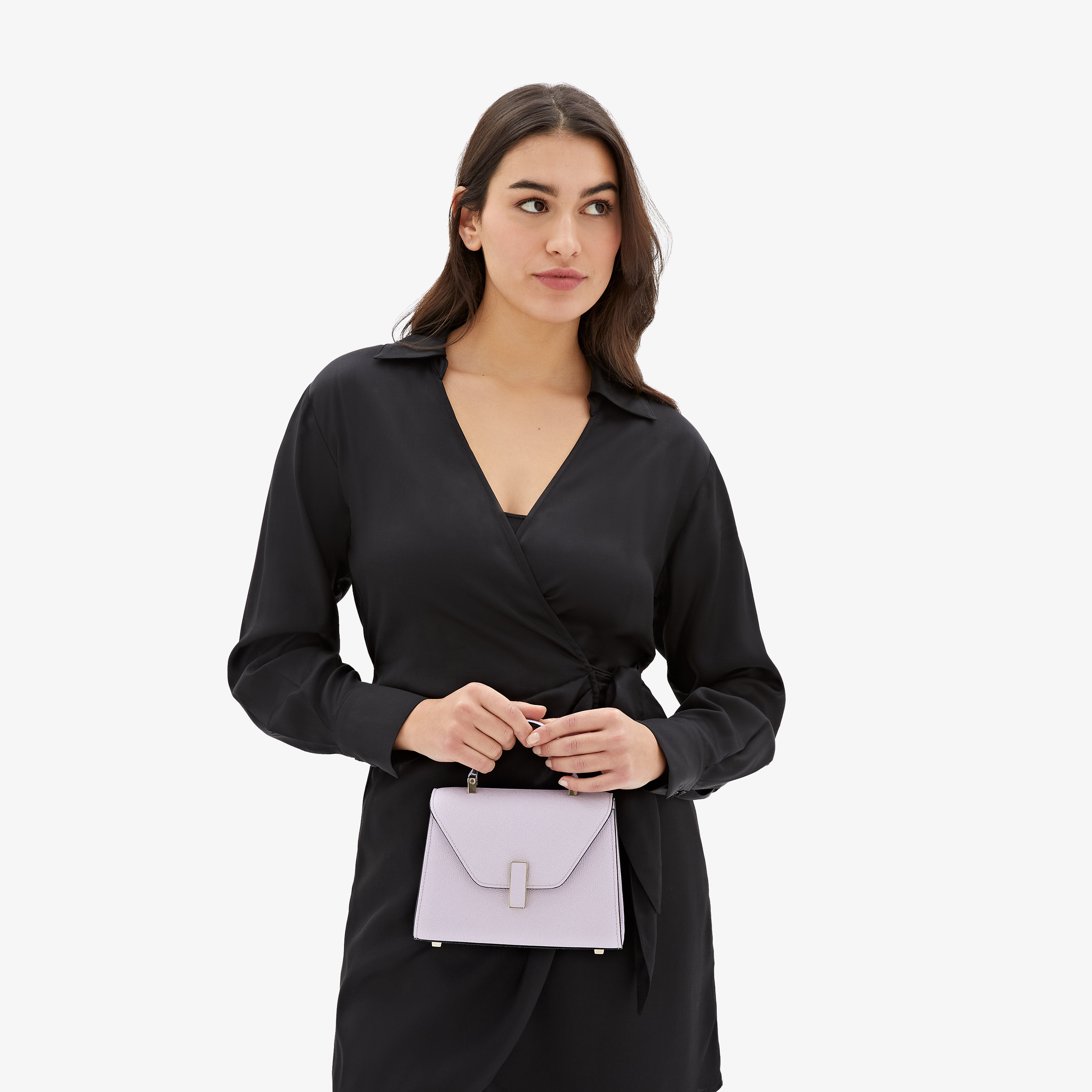 Women's Lilac Leather Luxury crossbody bag | Valextra Iside