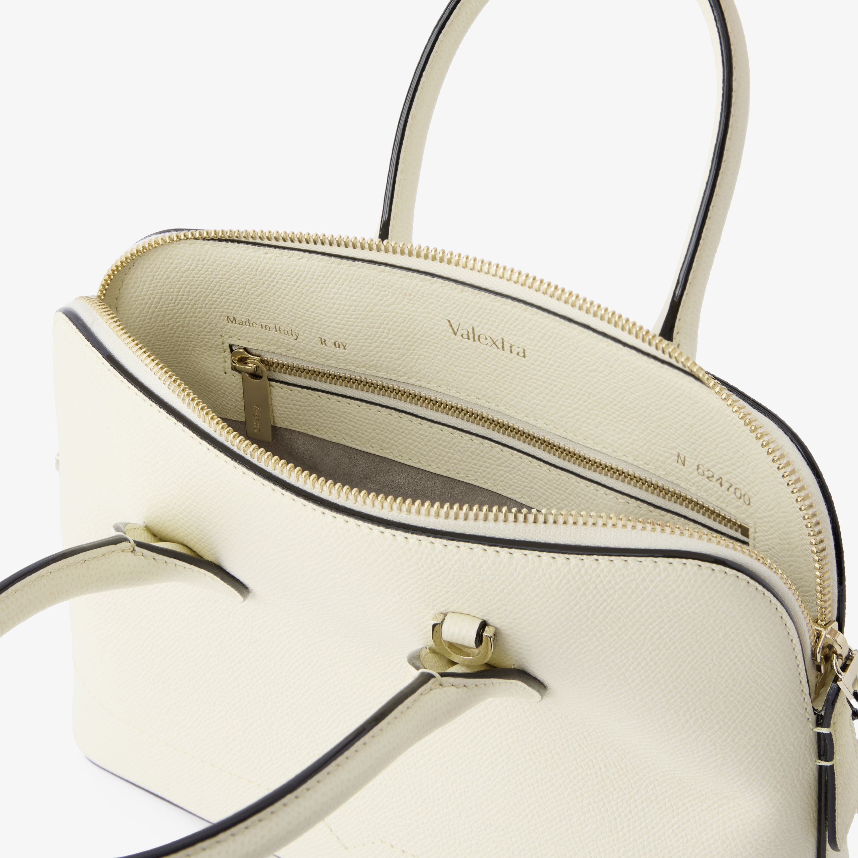 Women's Luxury White Leather Bowling Mini Bag | Valextra My Logo