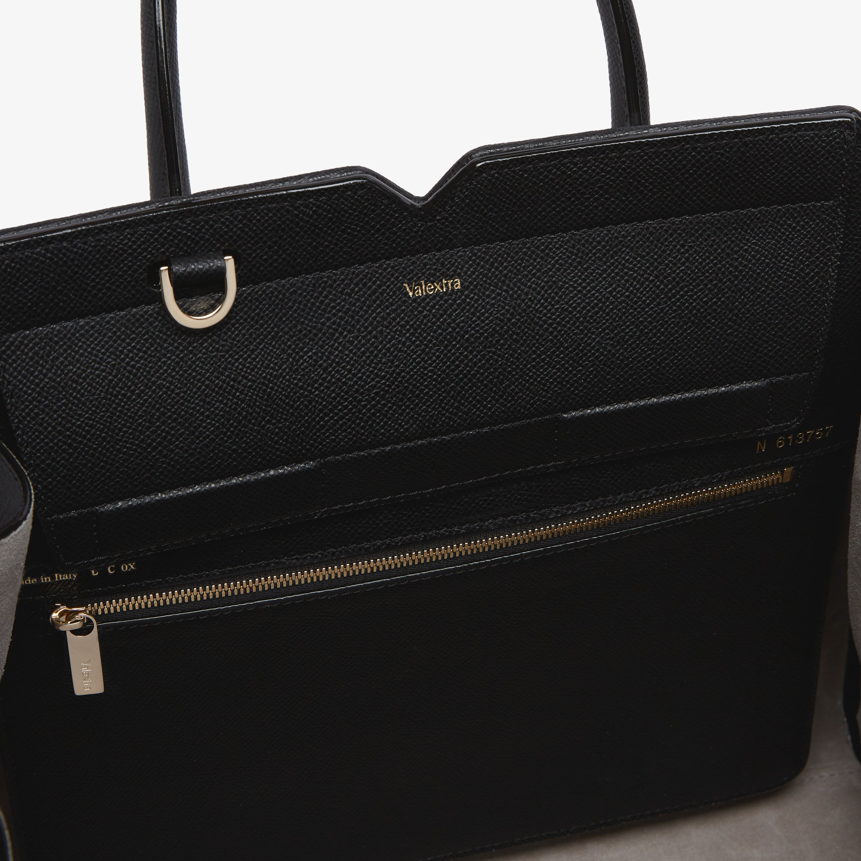 Women's Black & White Luxury Leather Medium Bag | Valextra