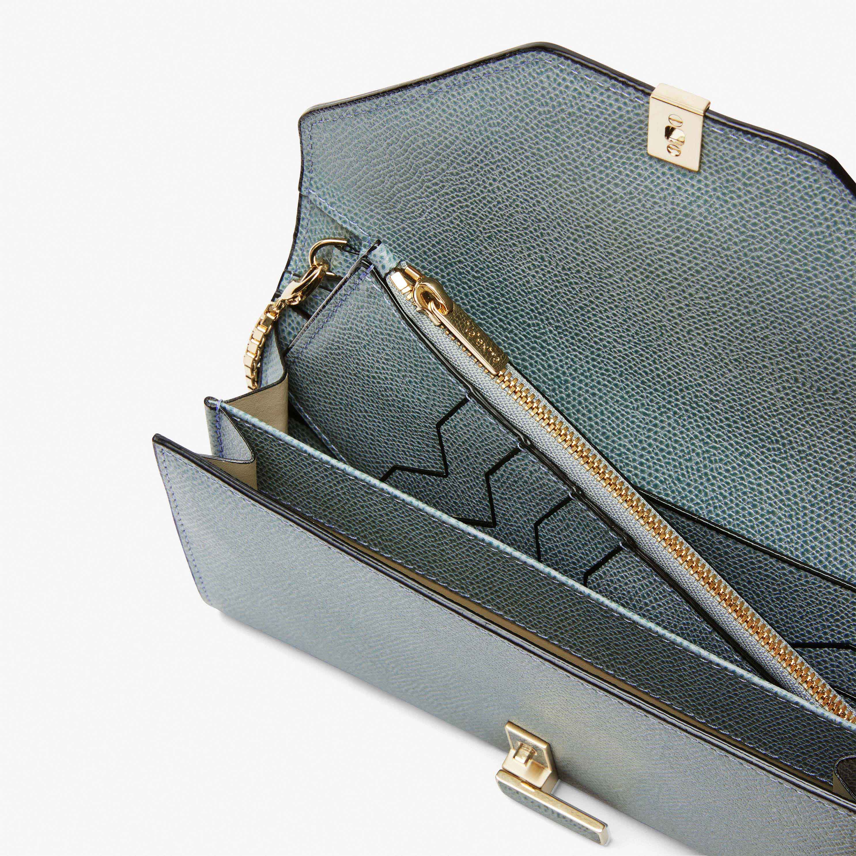 Light Blue Leather Continental large wallet | Valextra Iside