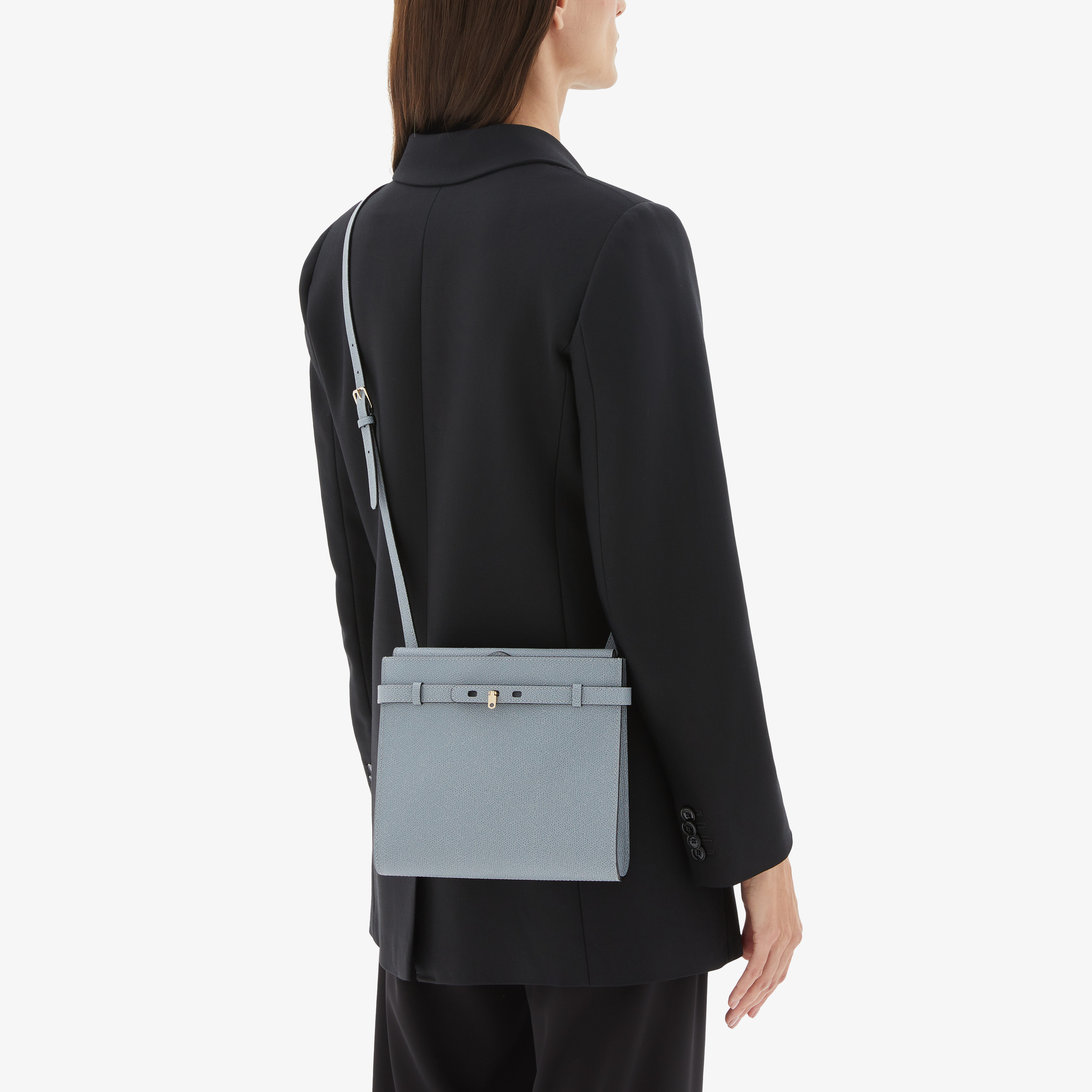 Women's Azure Leather Luxury crossbody bag | Valextra Brera