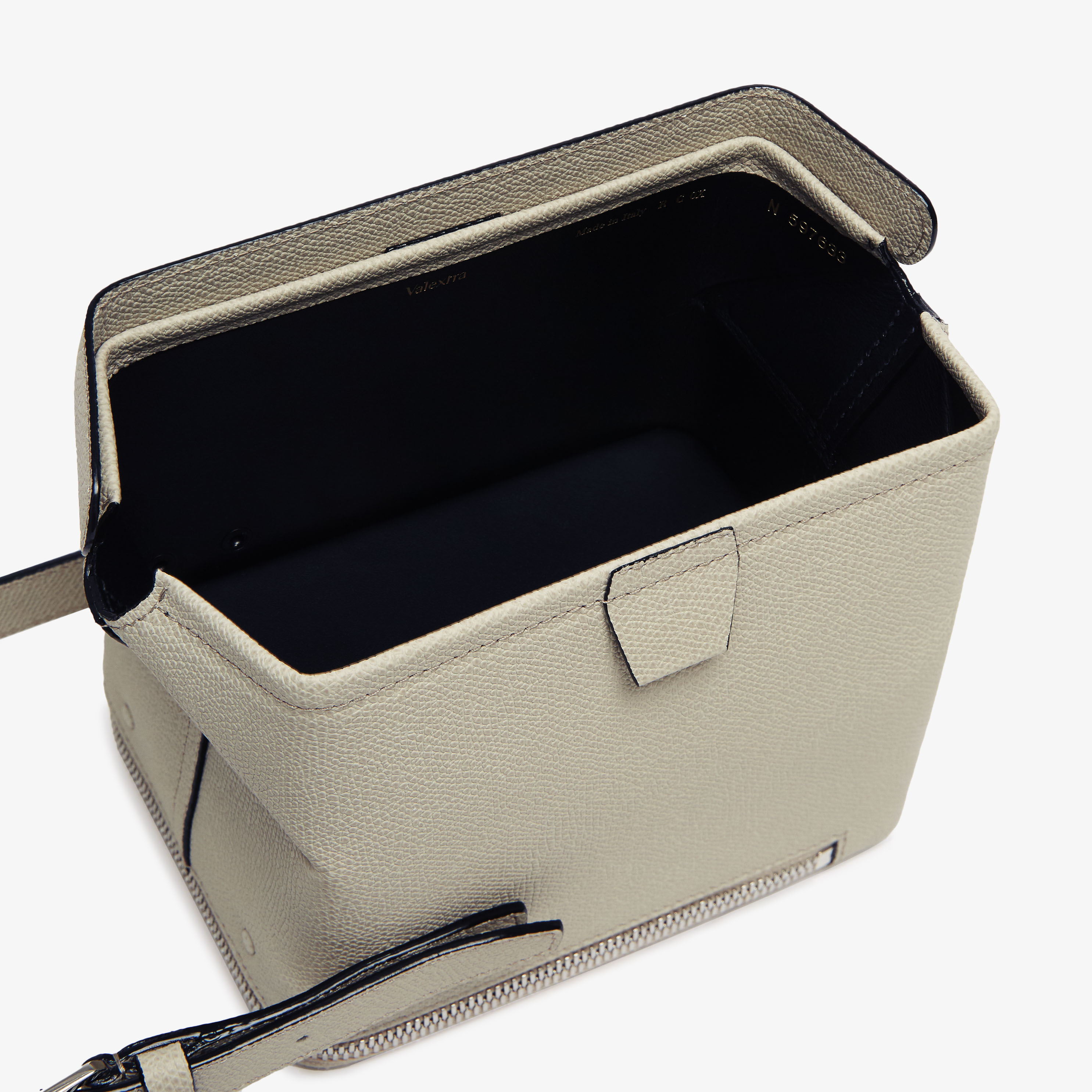 Women's Light Gray Grained Leather Luxury bag | Valextra Tric Trac