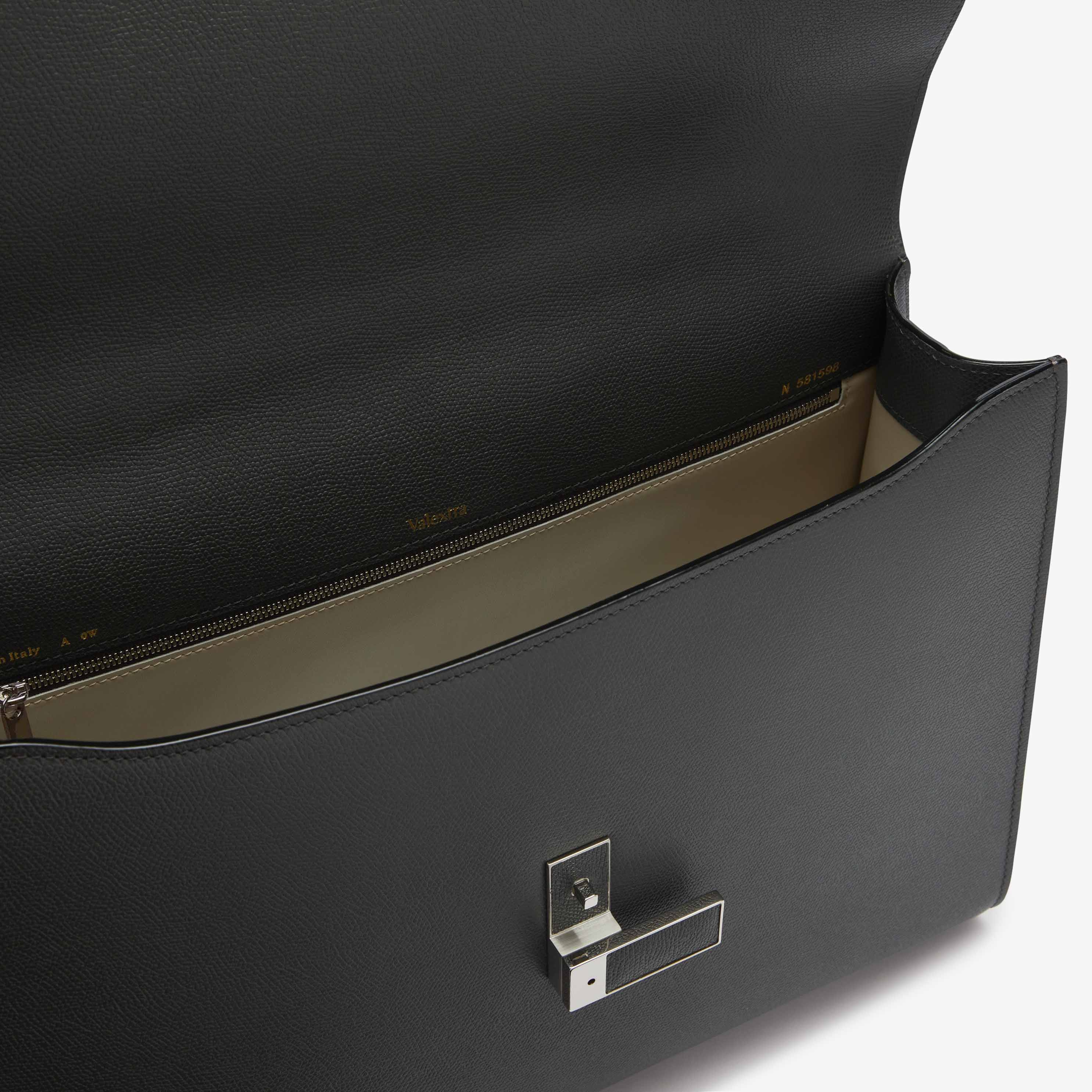 Men's Gray Luxury Grained Leather briefcase | Valextra Iside
