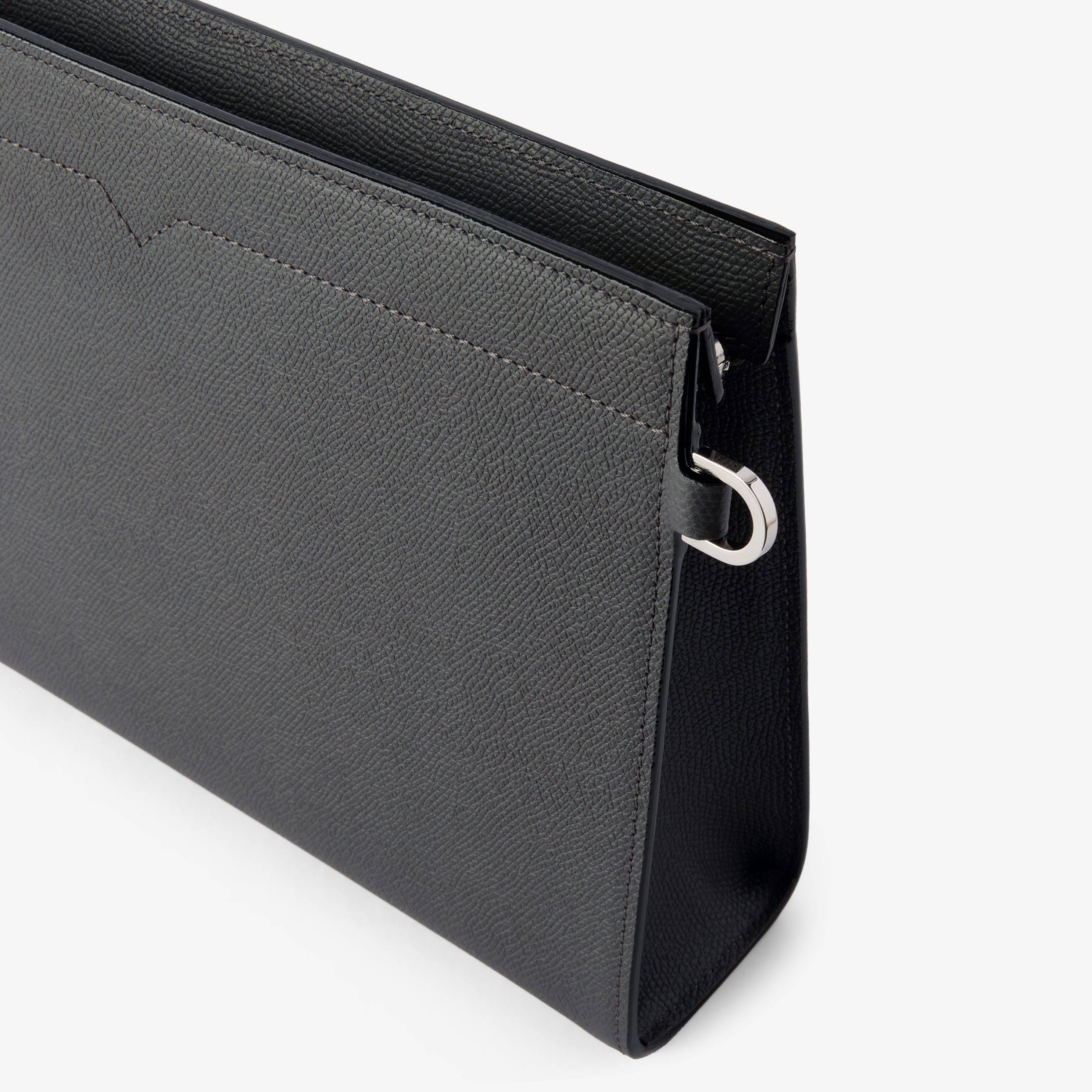 Men's Gray Luxury Grained Leather Document Holder | Valextra V-Line