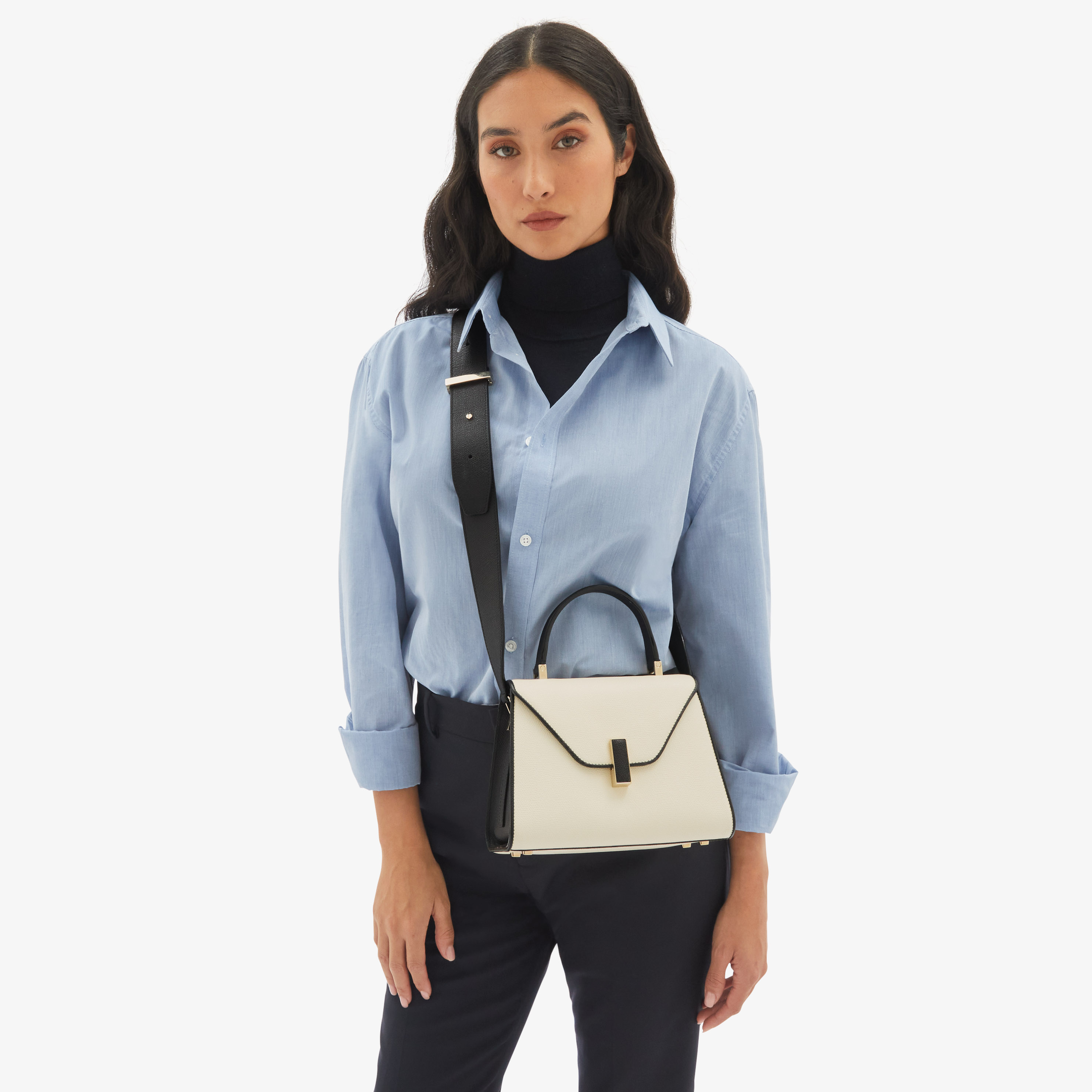 ハンドバッグ VALEXTRA WHITE LEATHER MLANO MINI TOP HANDLE BAG Women's White Luxury Two Handles Medium Bag | Valextra
