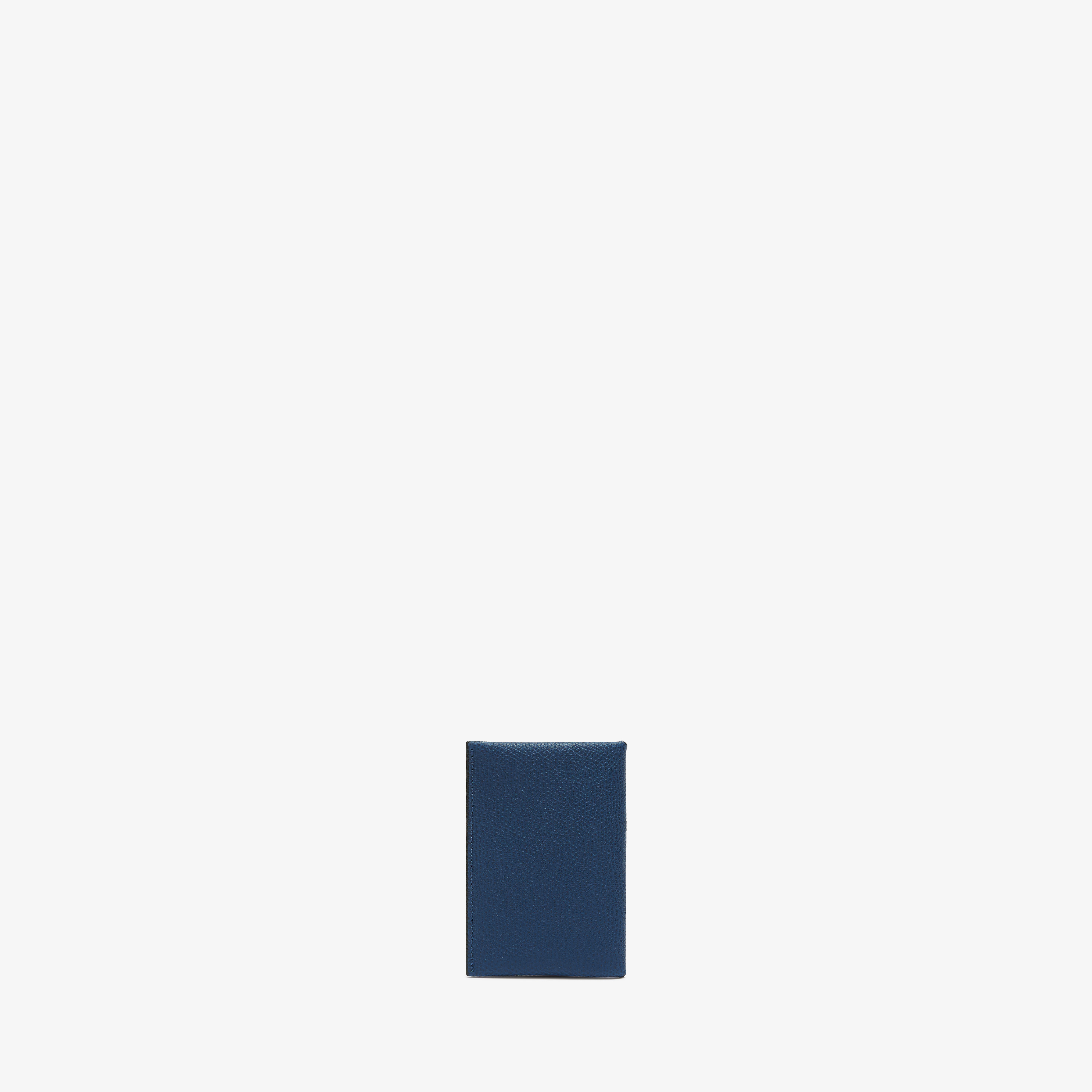 Sapphire Blue & Black Grained Leather Luxury card case | Valextra