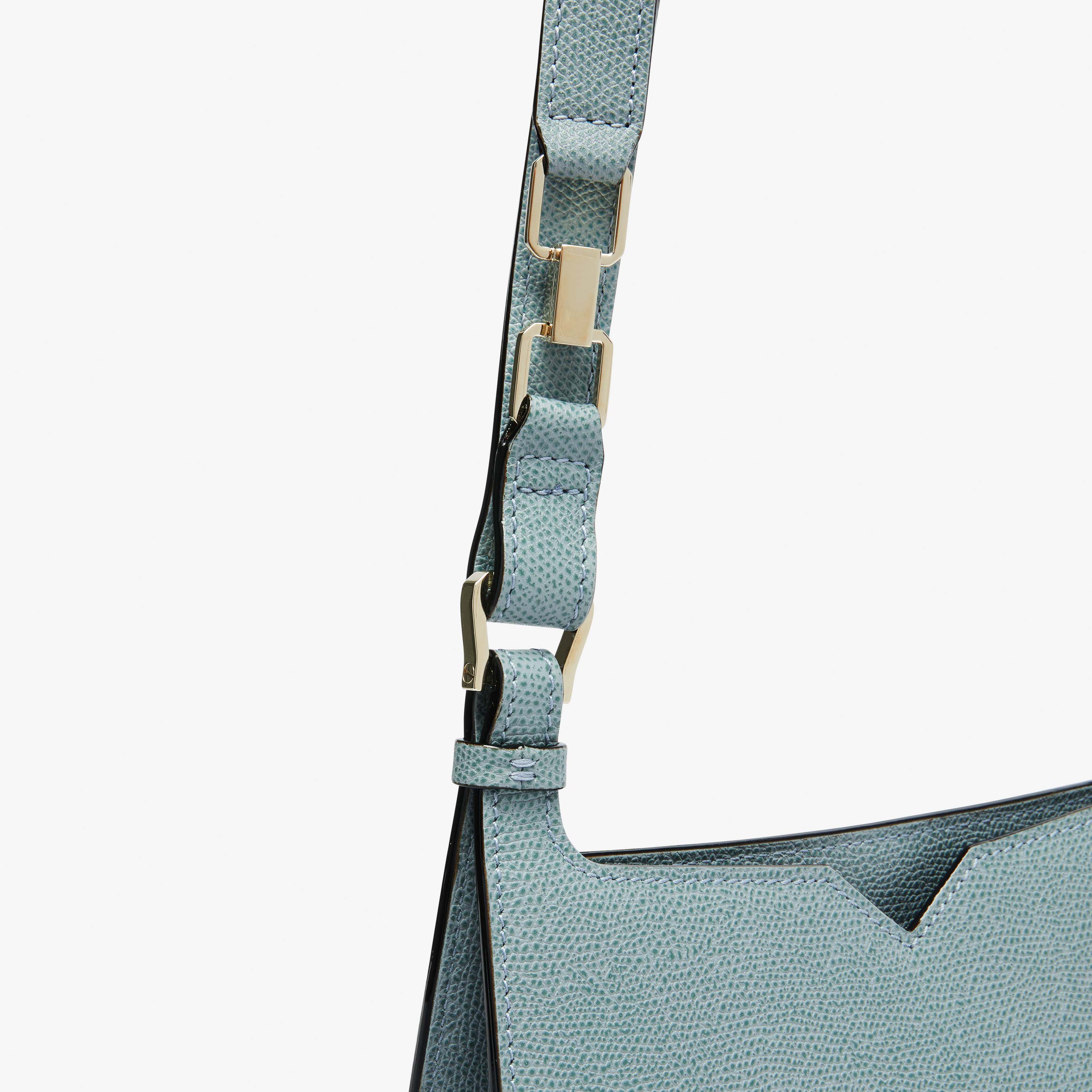 Blue Leather Mini shoulder bag | Valextra Hobo