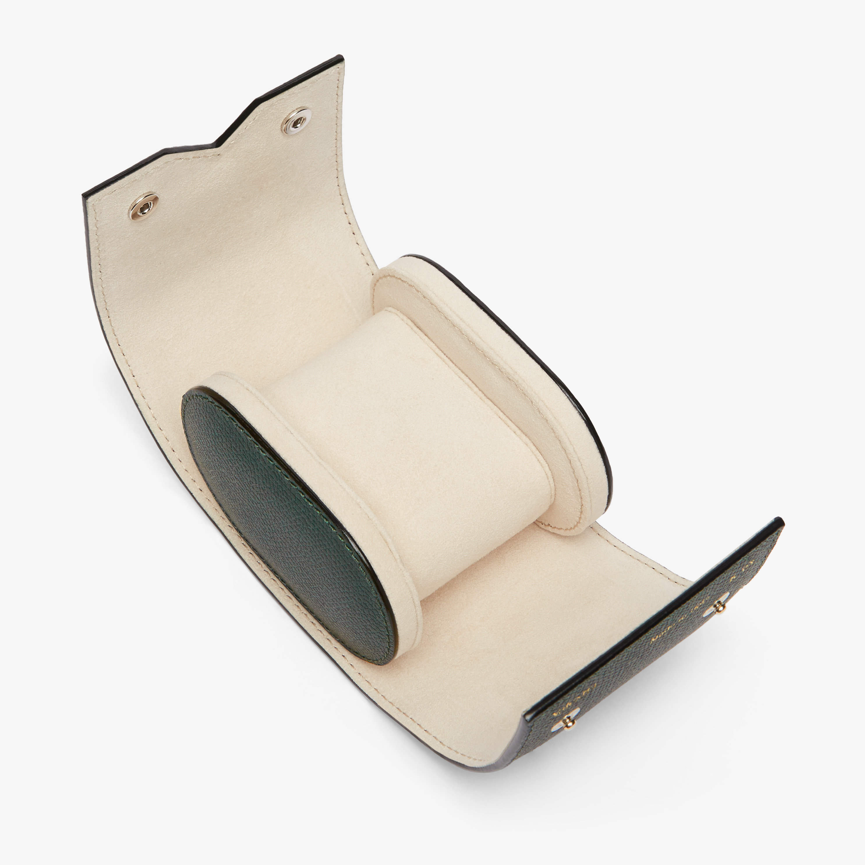 Green Grained Leather Luxury single watch case | Valextra V-Line