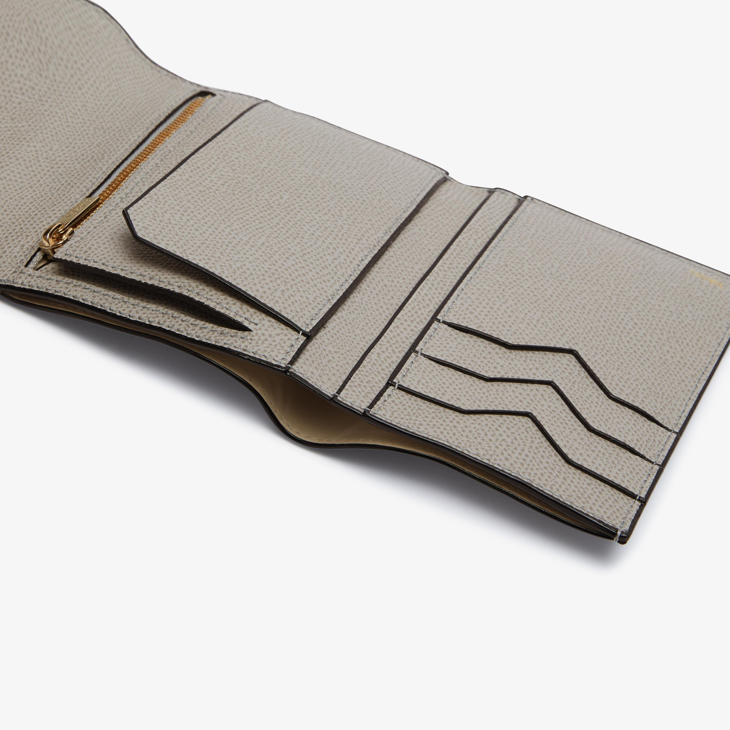 Millepunte calf leather Iside Fold Wallet in Ash Grey | Valextra