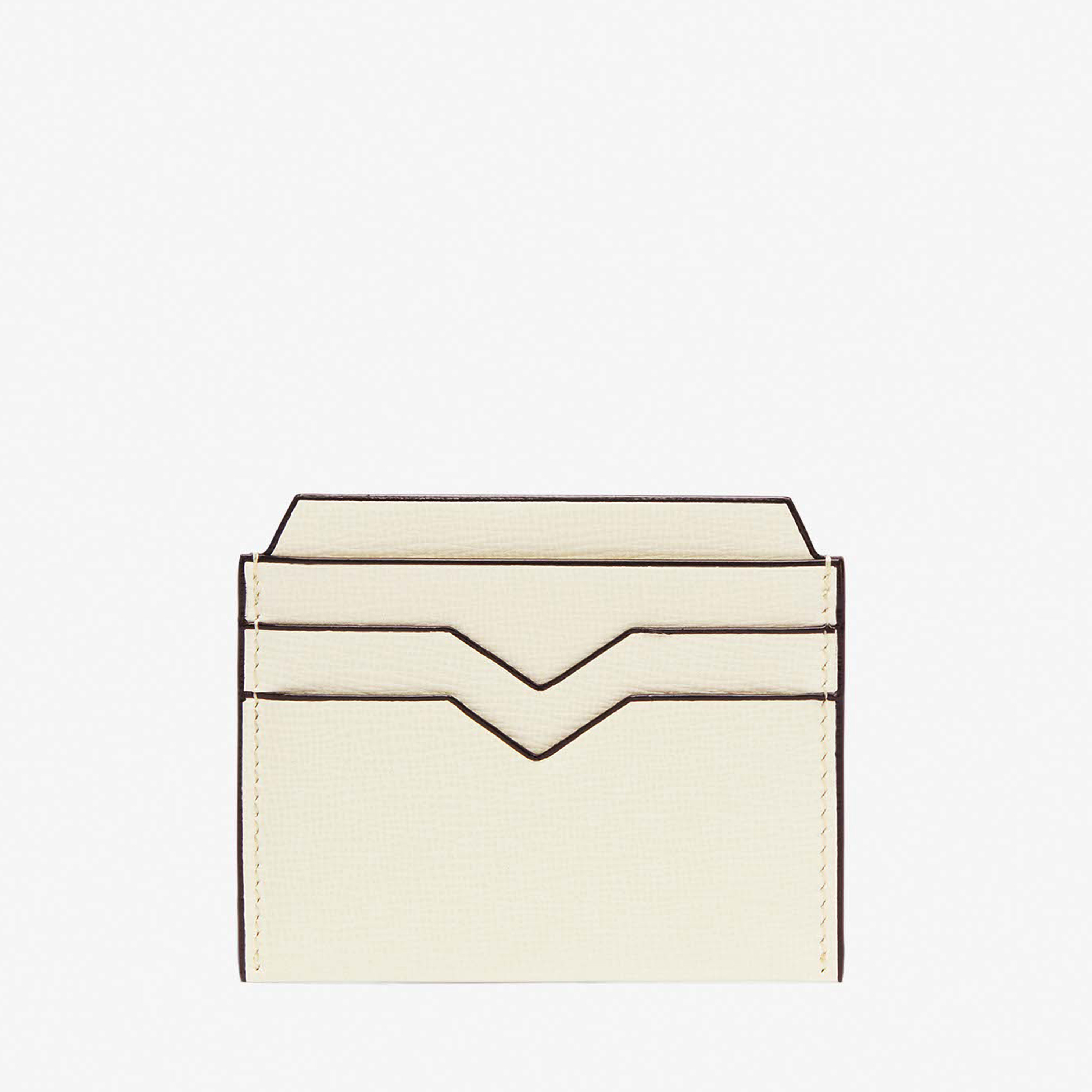 White Leather Compact card holder | Valextra
