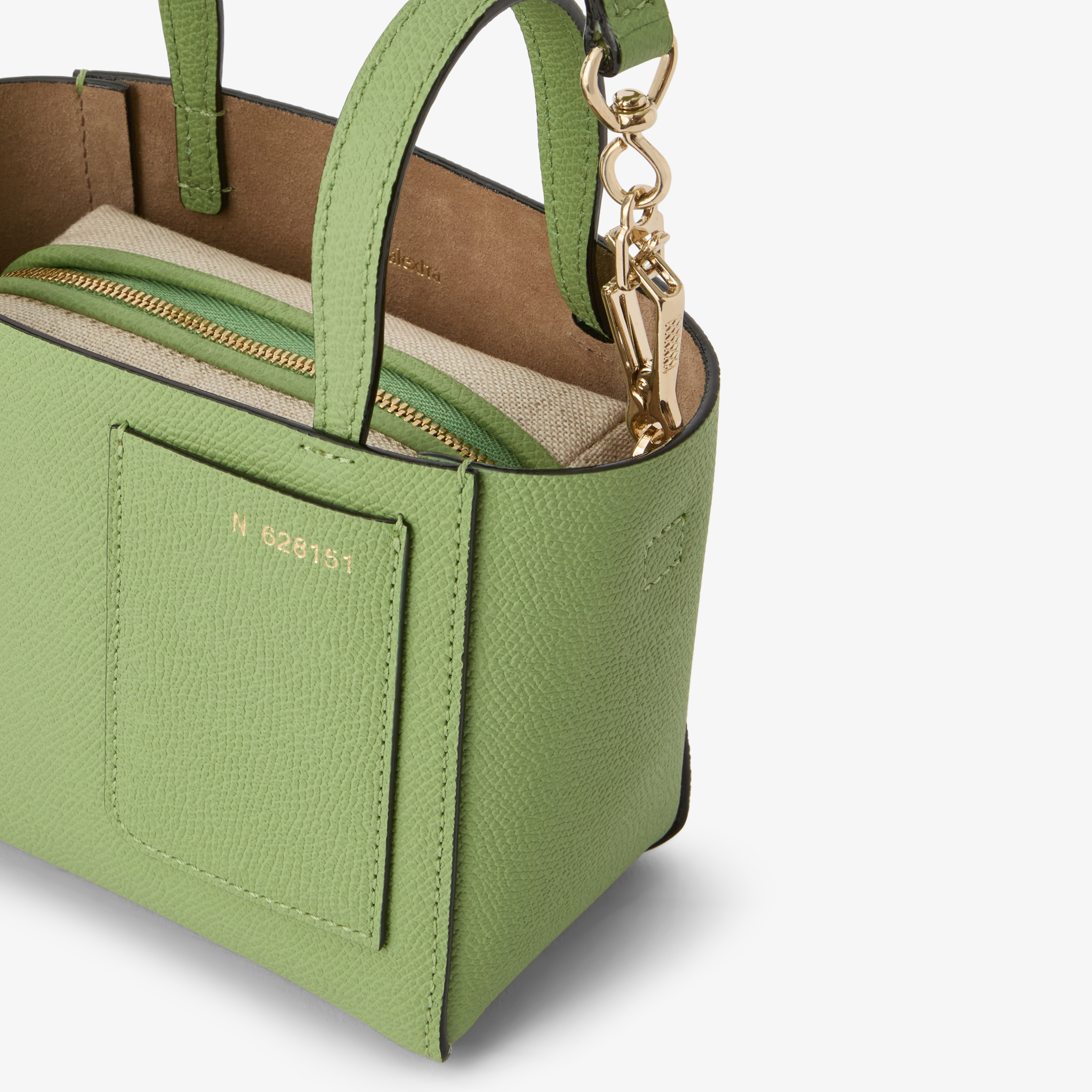 Women's Aloe Green Luxury Leather Bucket Nano Bag | Valextra Soft