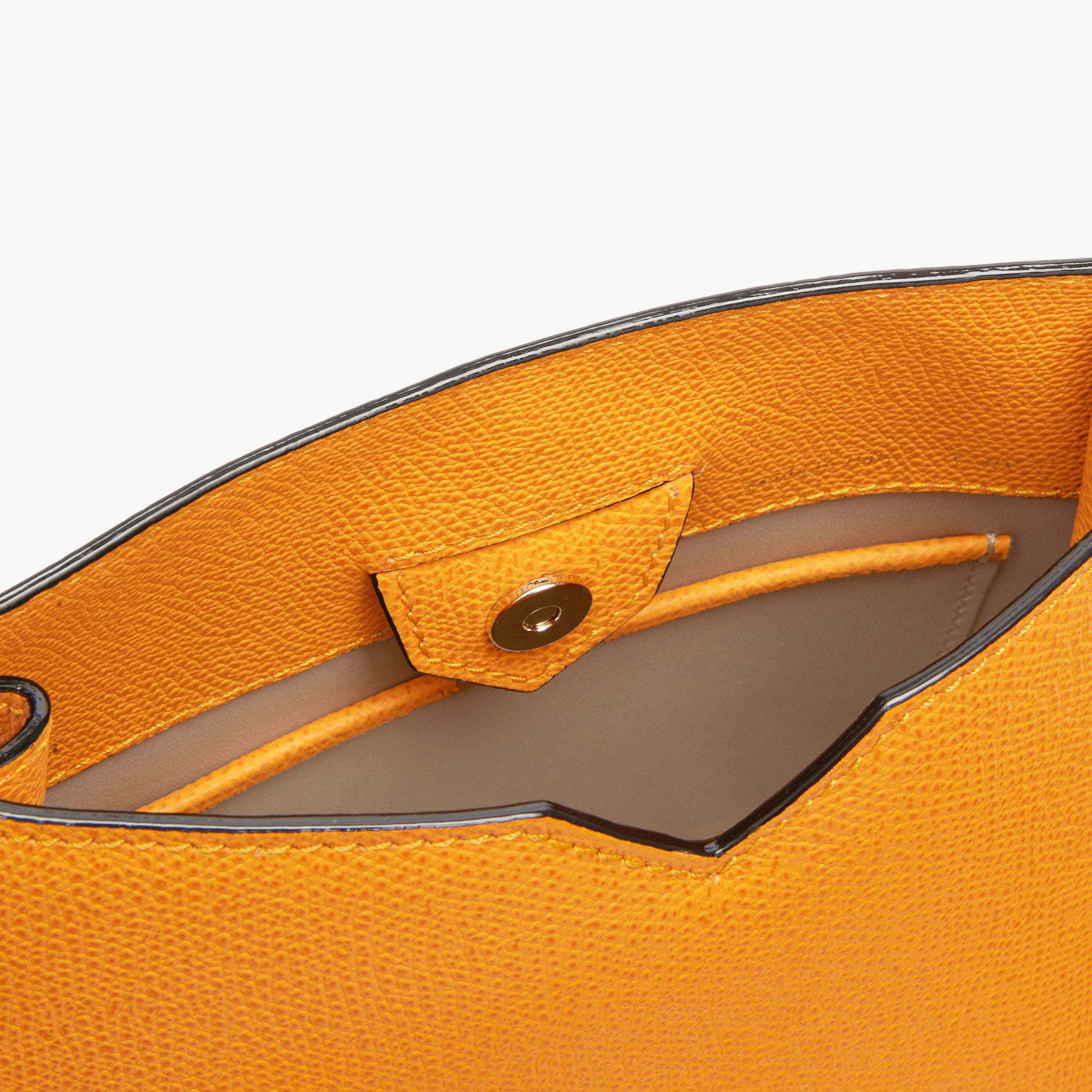 Yellow Leather Weekend Mini compact bag | Valextra Hobo