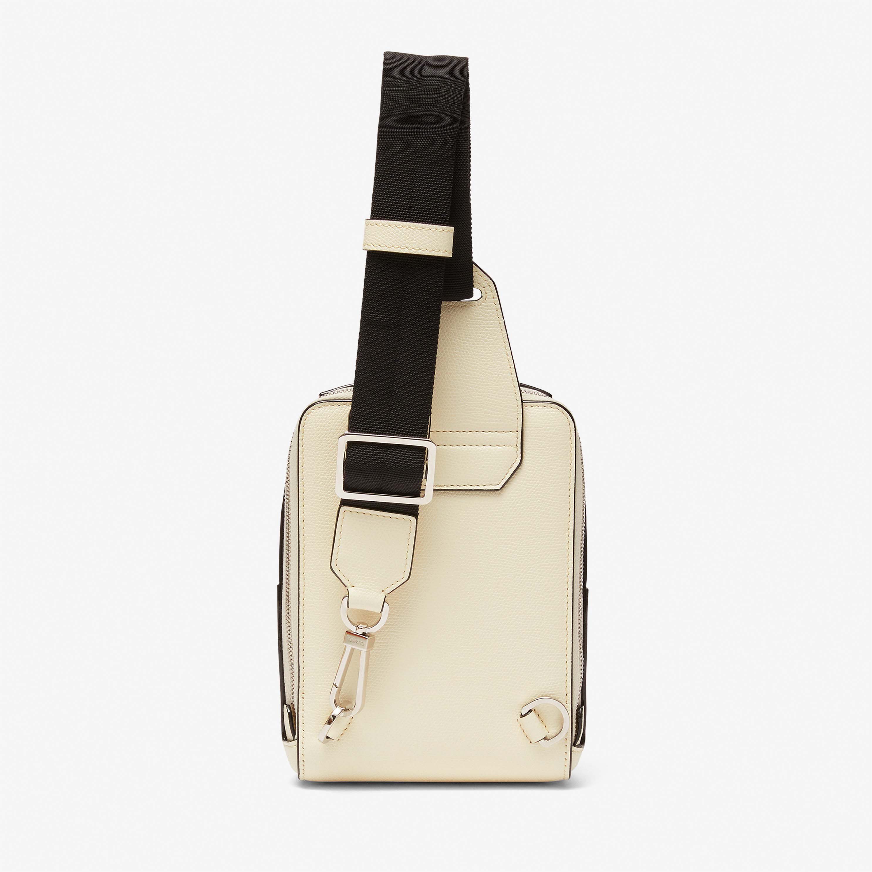 White Leather one shoulder Mini backpack | Valextra V-Line