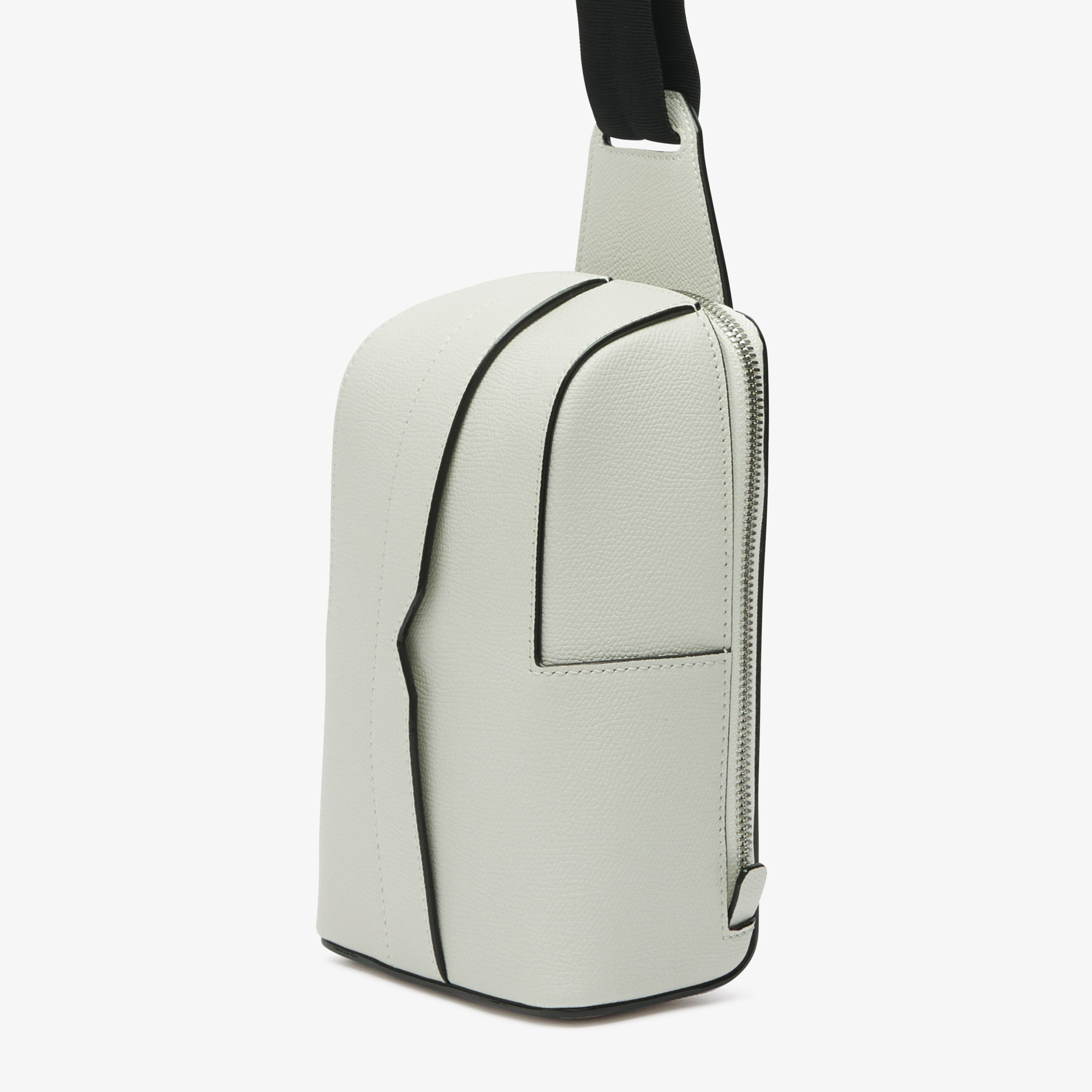 Men's White Luxury Leather one shoulder backpack | Valextra