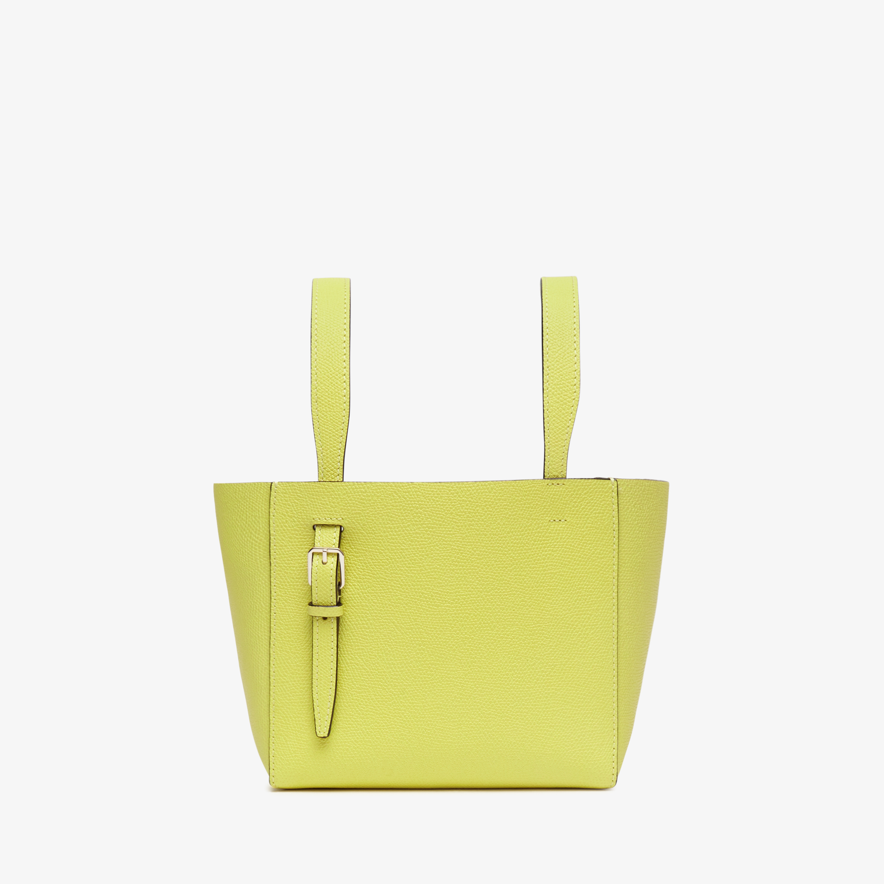 Women's Yellow Grained Leather Micro bucket bag | Valextra Soft
