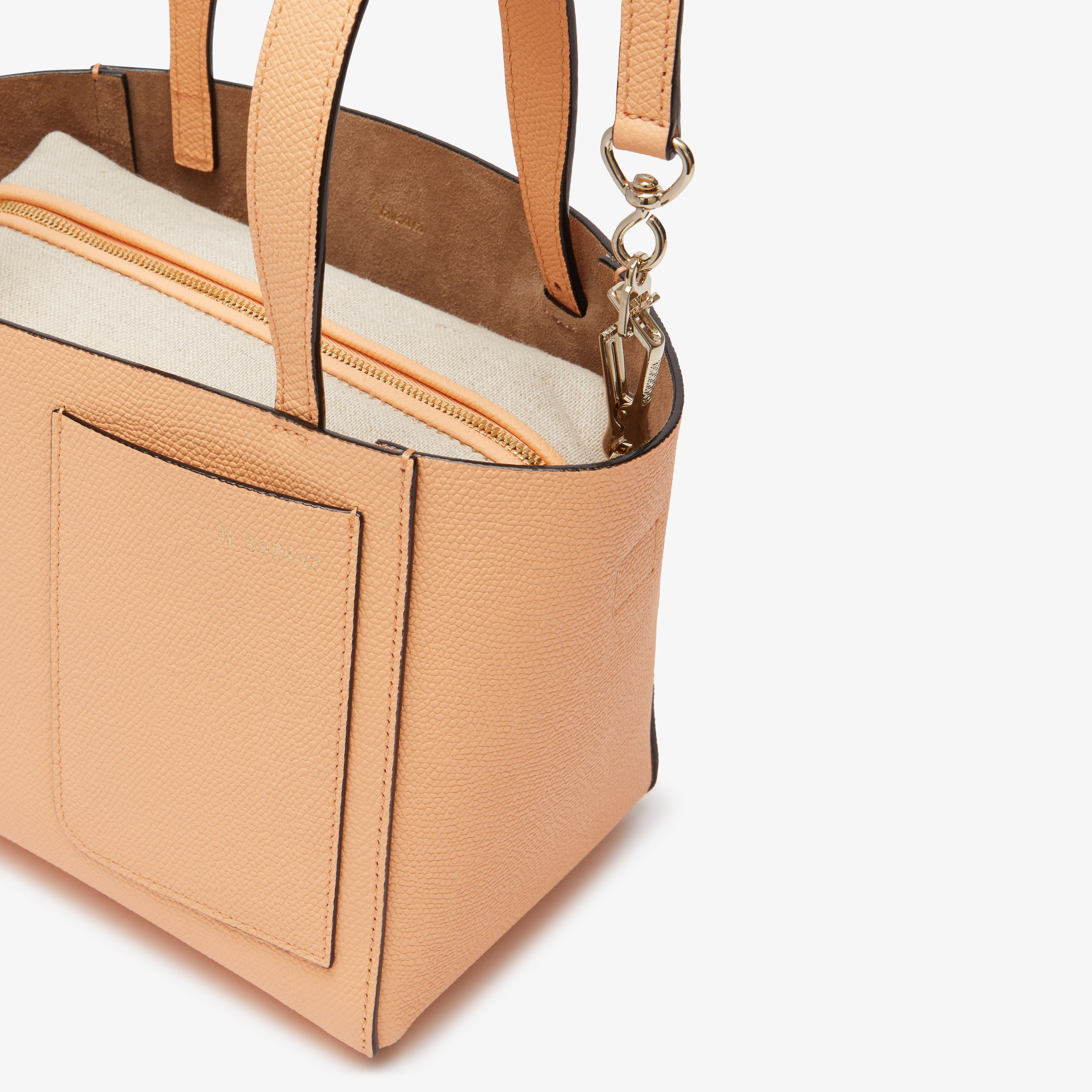 Women's Light orange Leather bucket micro bag | Valextra Soft