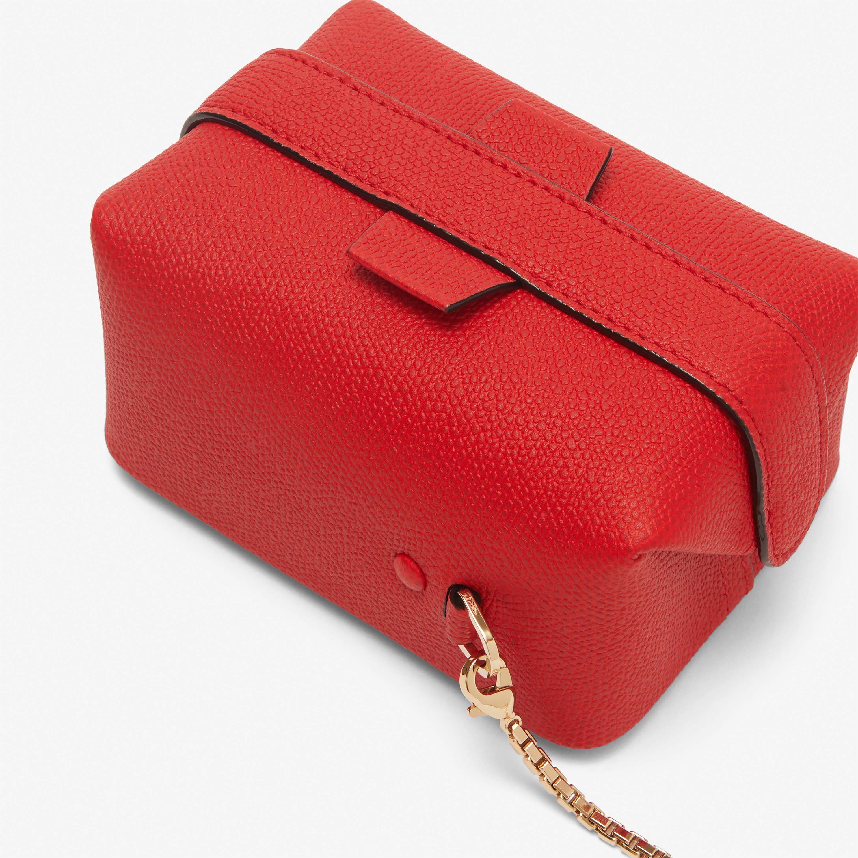 Red Leather minimal shoulder bag | Valextra Tric Trac