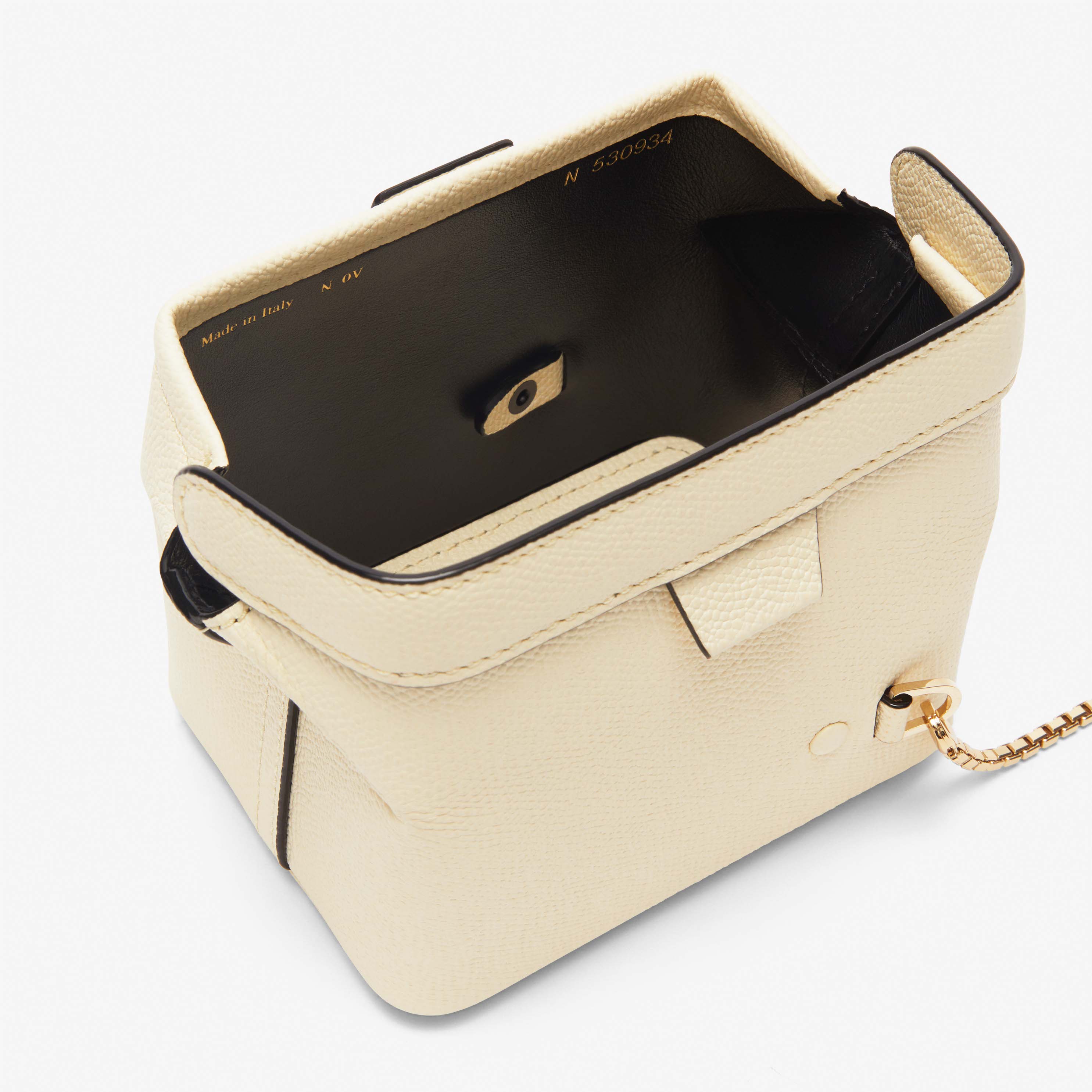White Leather Nano handbag with strap | Valextra Tric Trac
