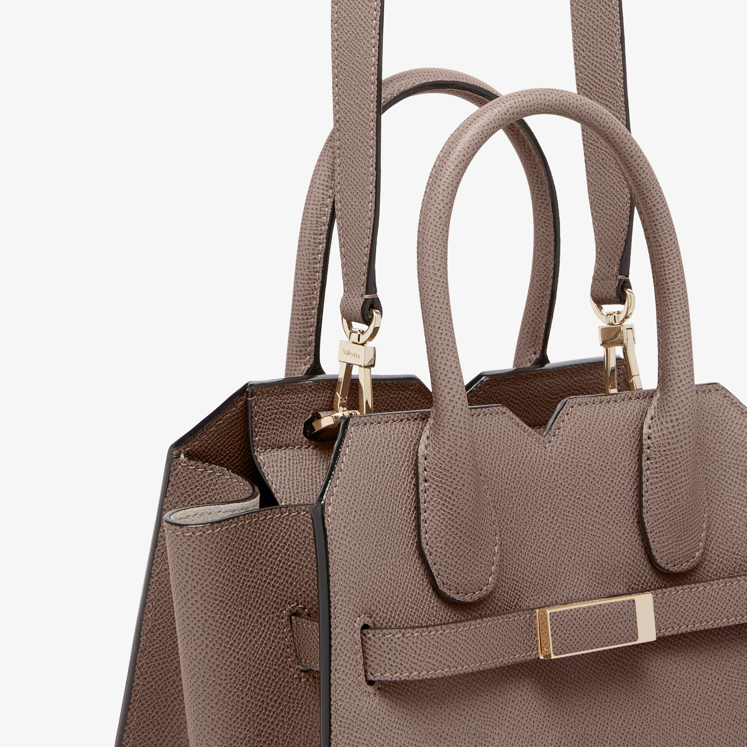 Women's Beige Luxury Leather Two Handles Mini Bag | Valextra