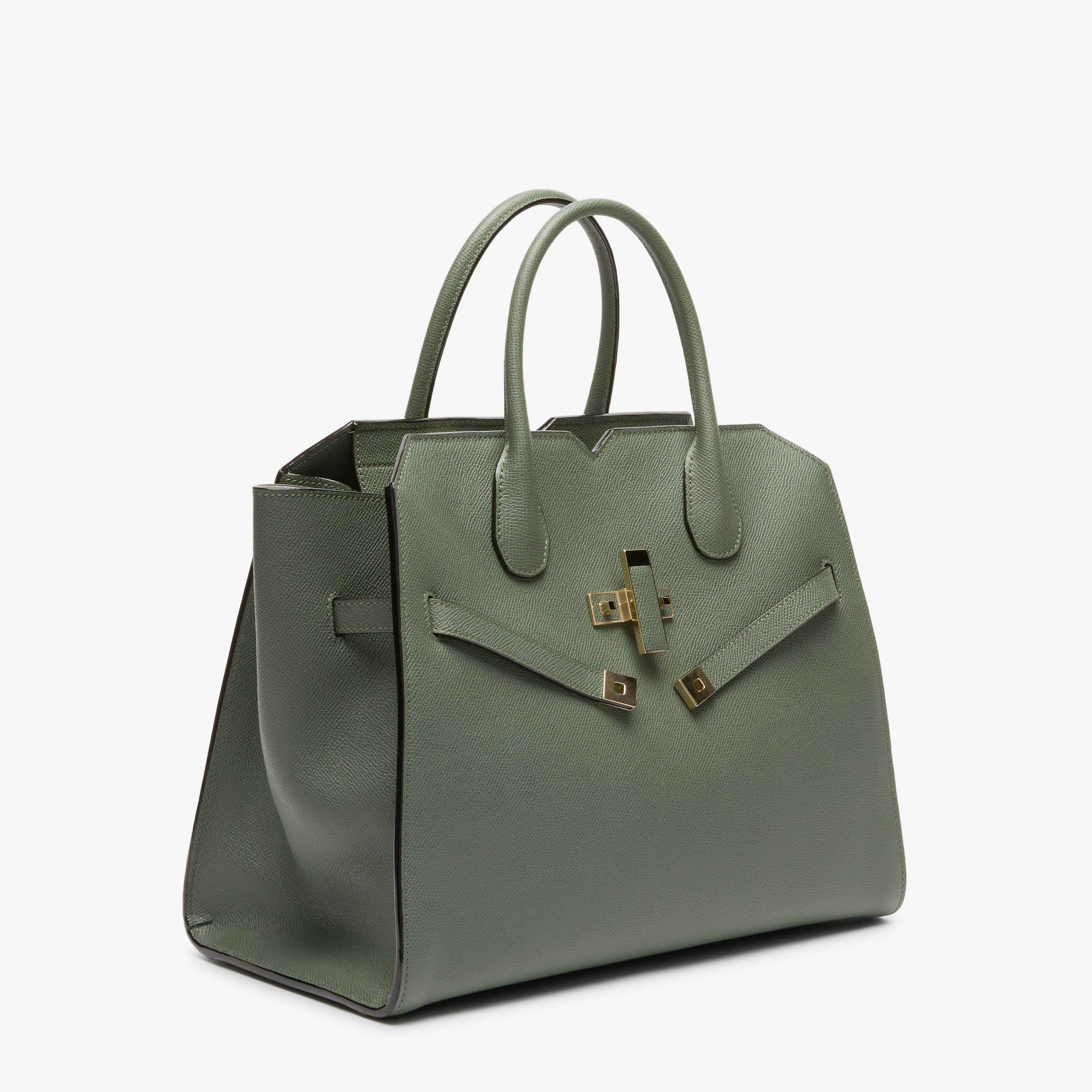 Women's Green Luxury Structured Two Handles Bag | Valextra