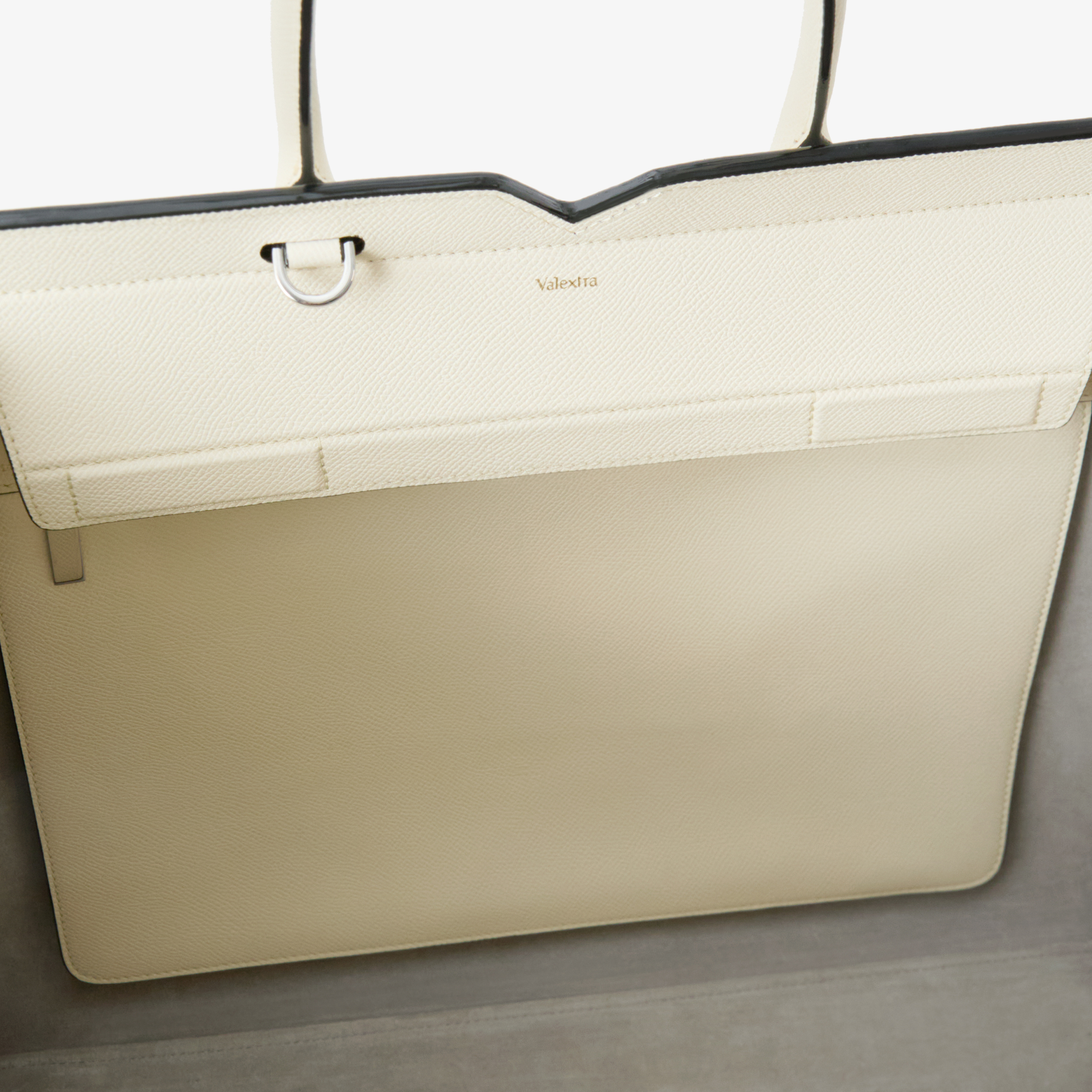 Women's White Leather Luxury two handles large bag | Valextra