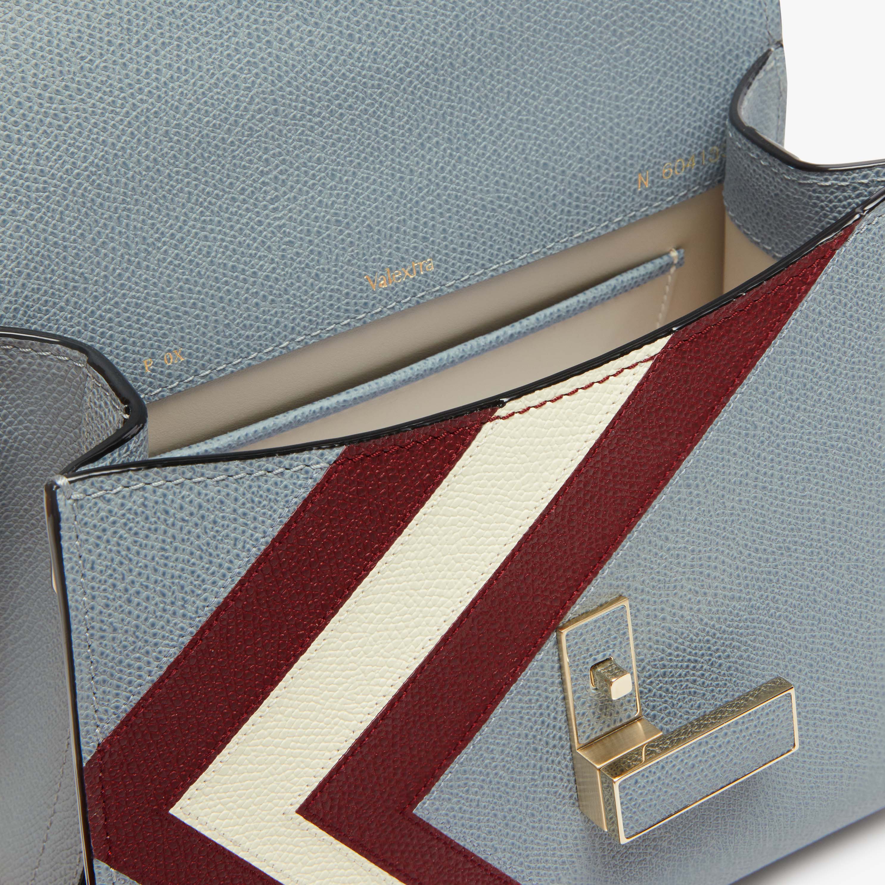 【Valextra】Borsa A Mano Iside Intarsia V Mini ハンドバッグ Women's Brown & White Leather top handle bag | Valextra Iside