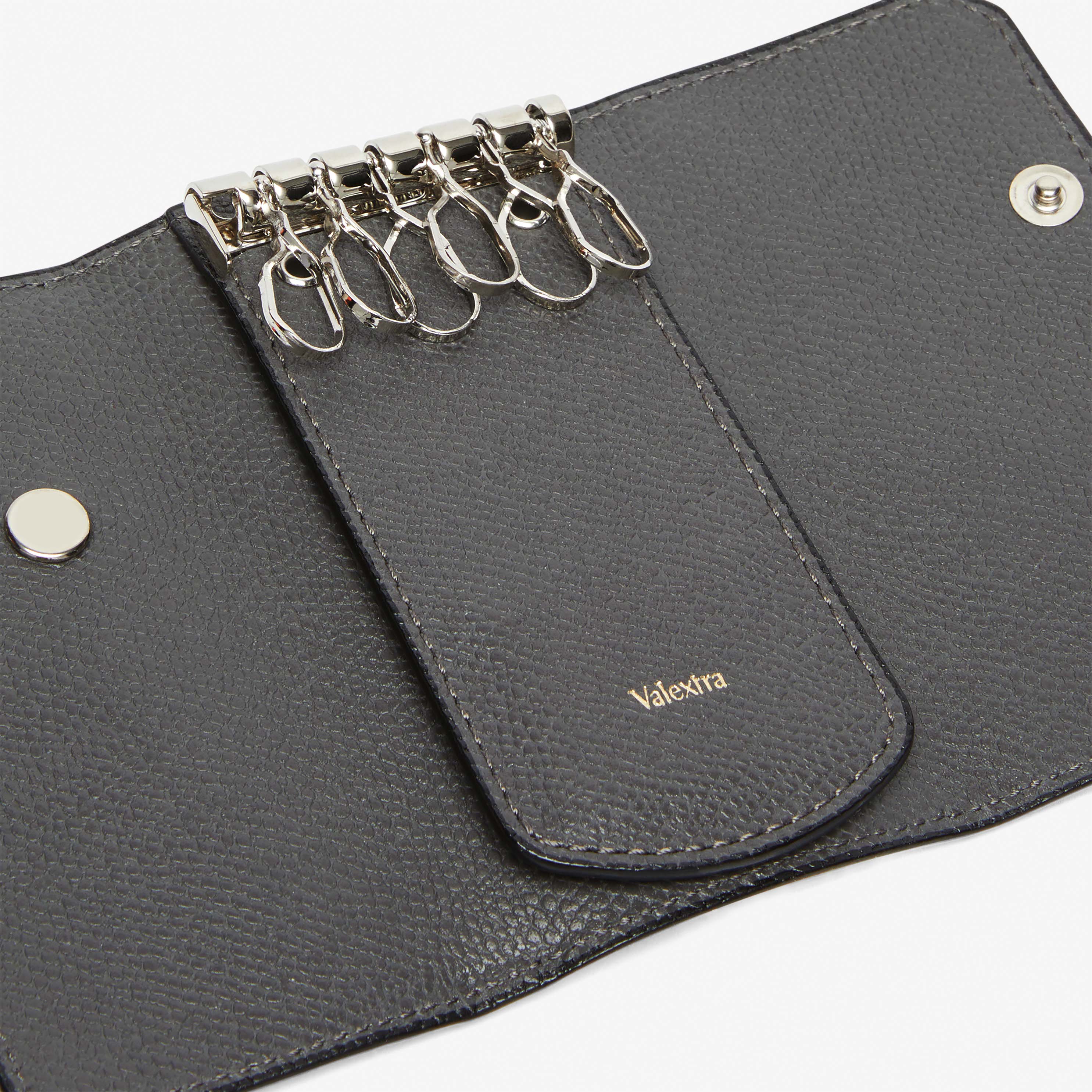 Gray Leather Key Holder | Valextra small leather goods