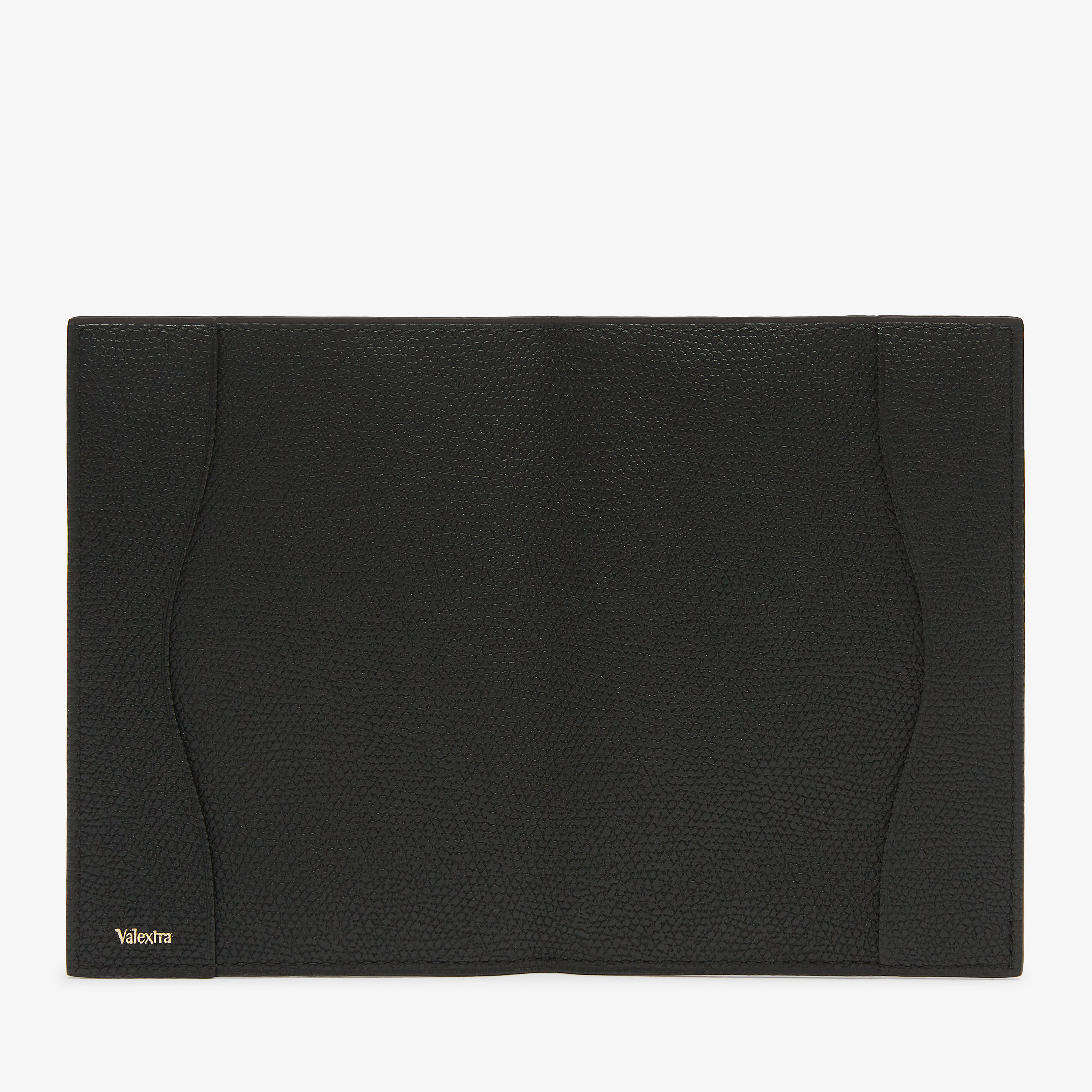Black Grained Leather Luxury Passport Holder | Valextra